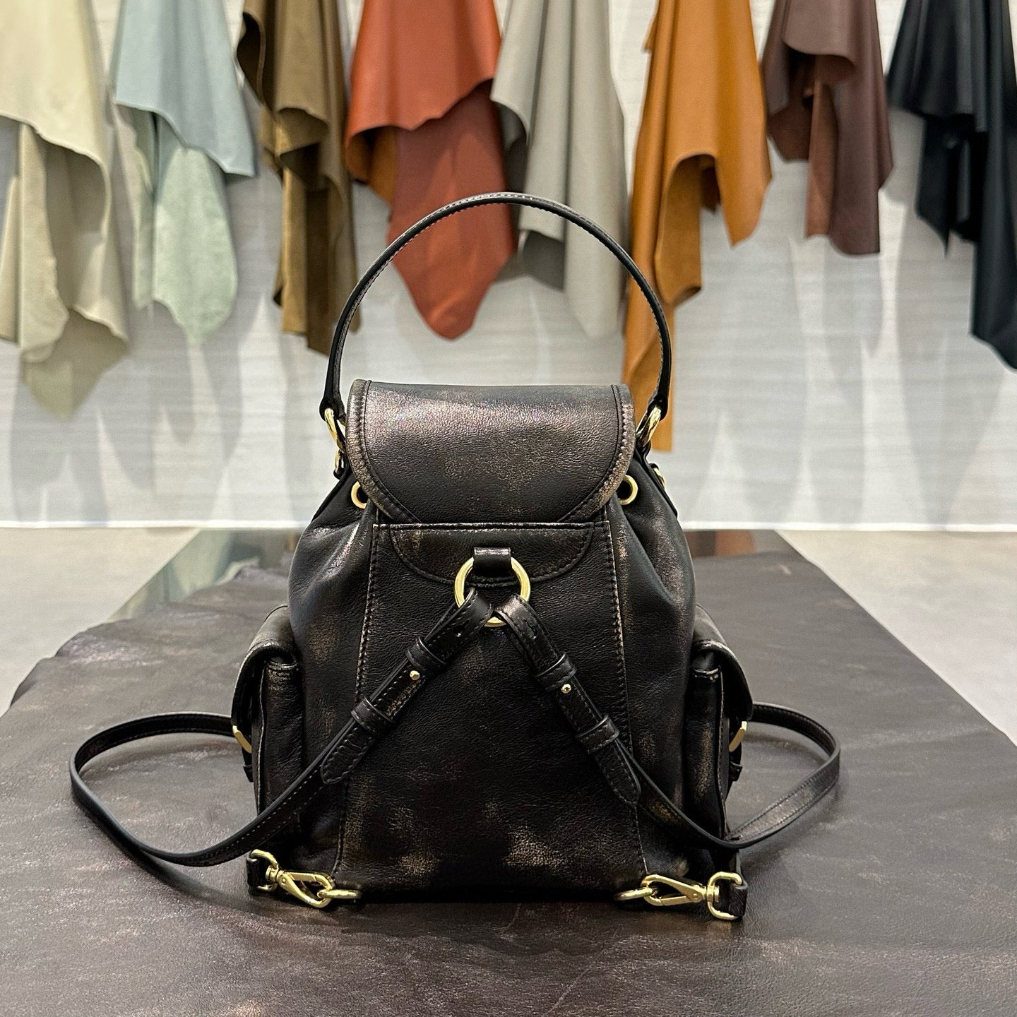 MIU M LEATHER BACKPACK