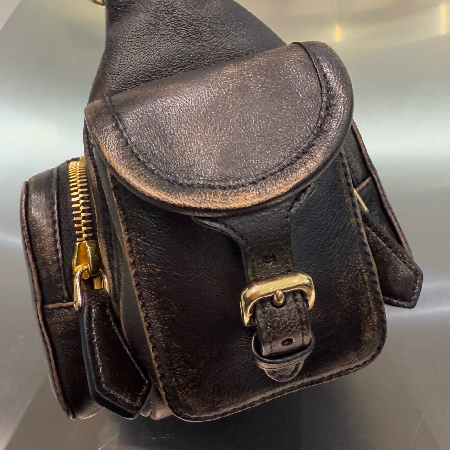 MIU M POCKET NAPPA LEATHER BAG