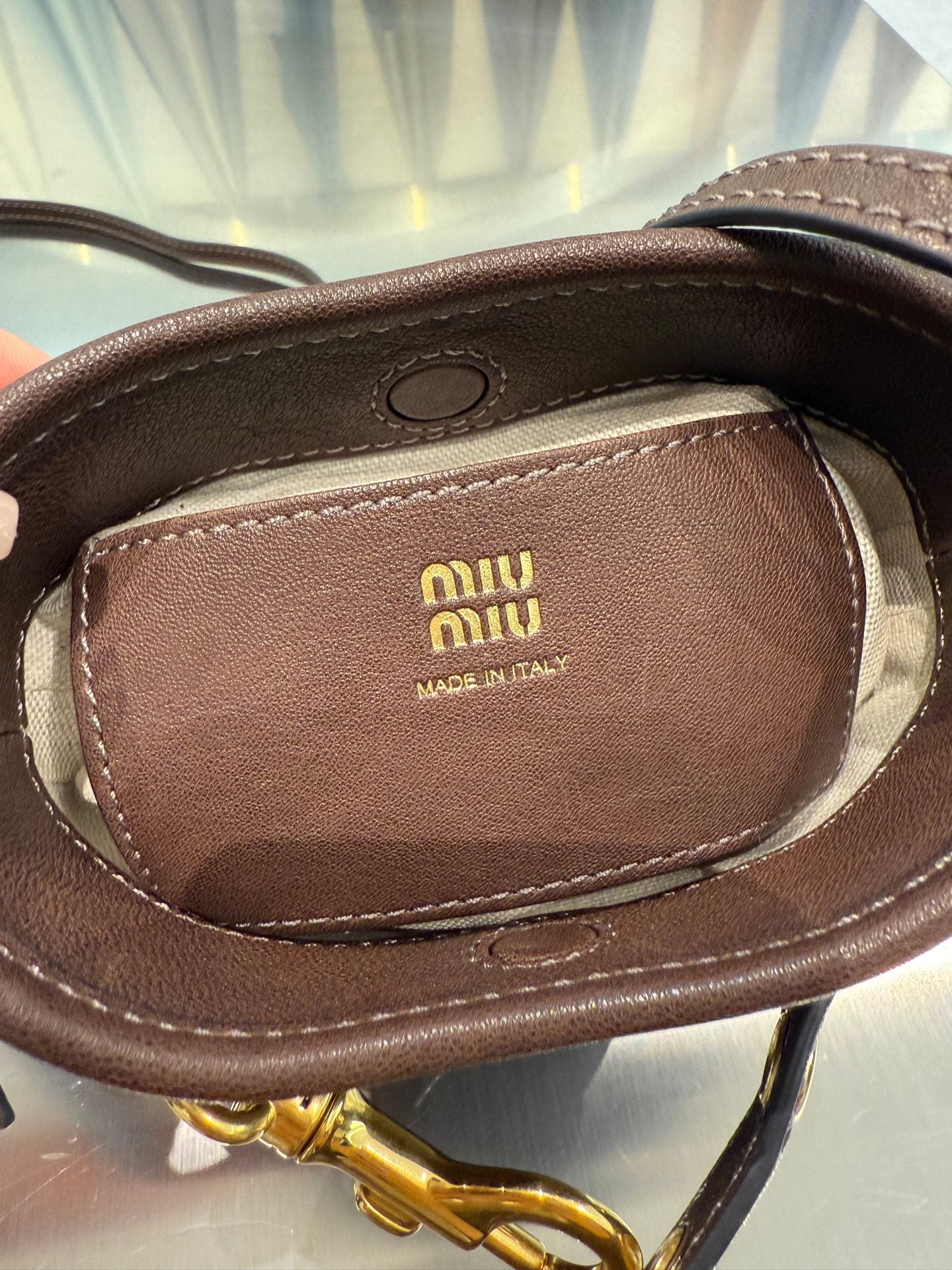 MIU M NAPPA LEATHER POUCH