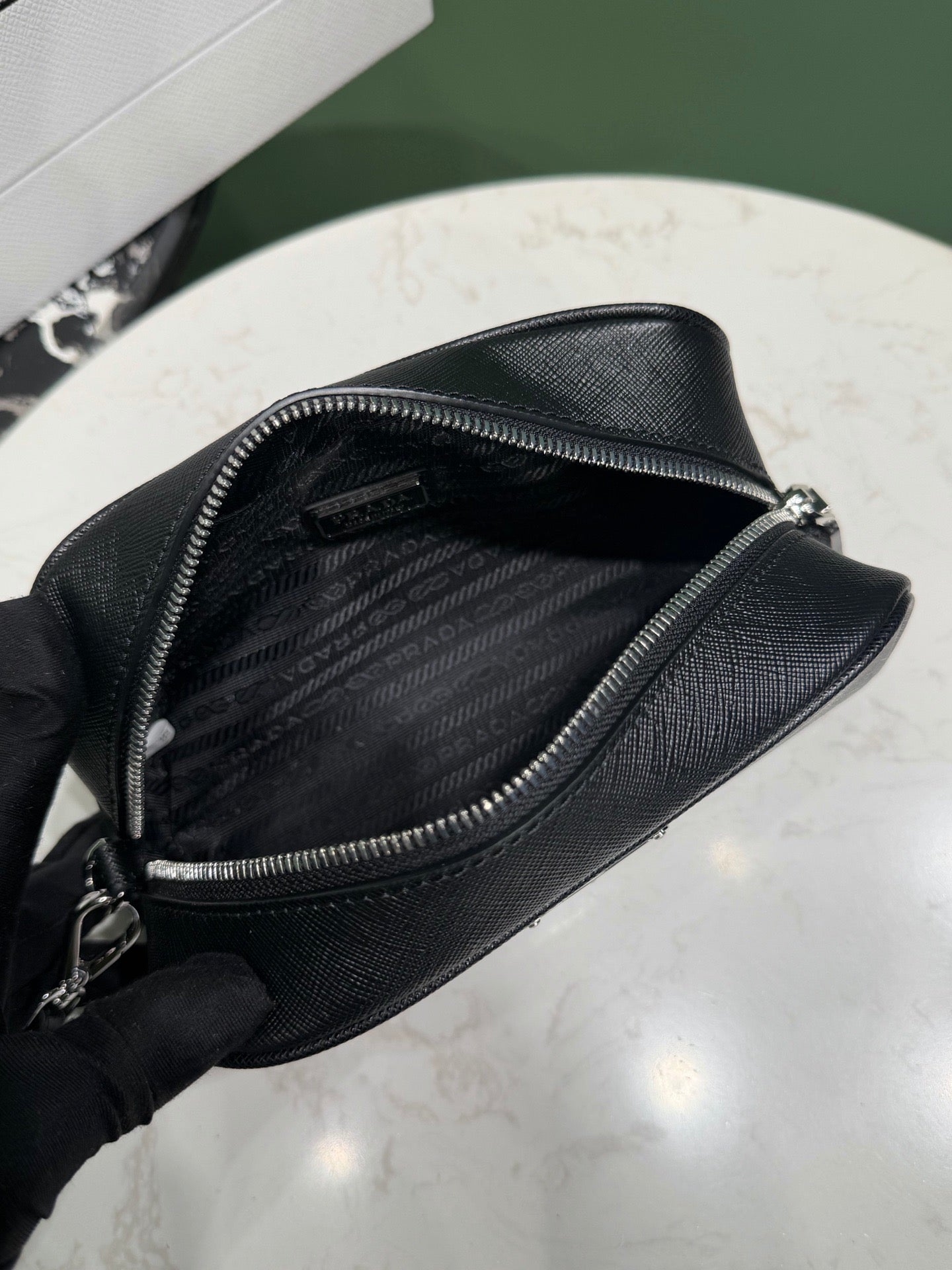 PD SAFFIANO LEATHER POUCH