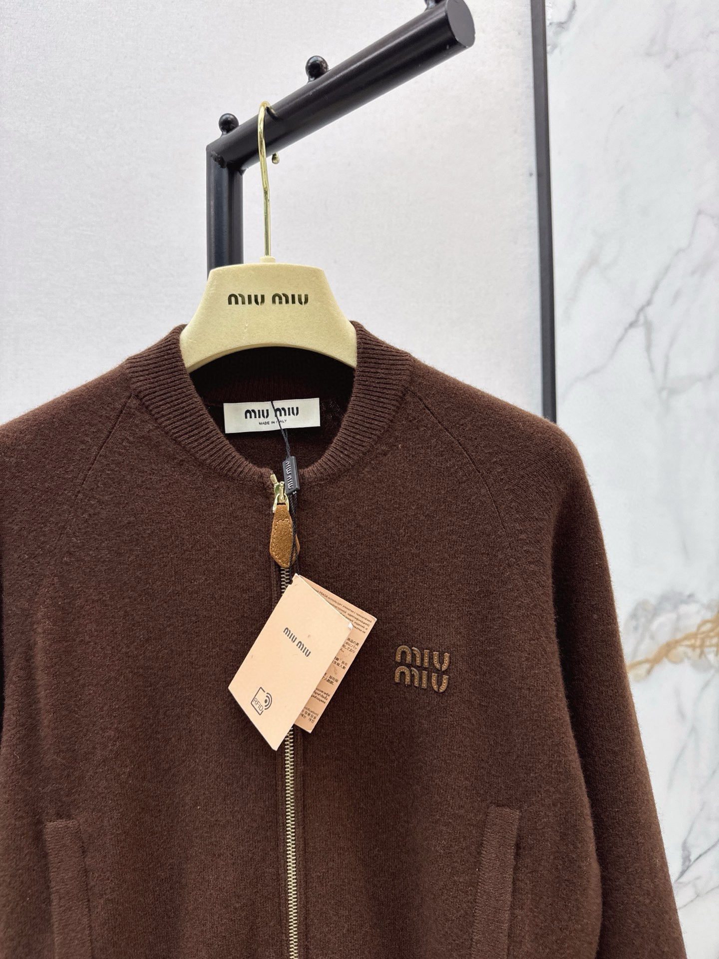 MIU M ZIP CARDIGAN