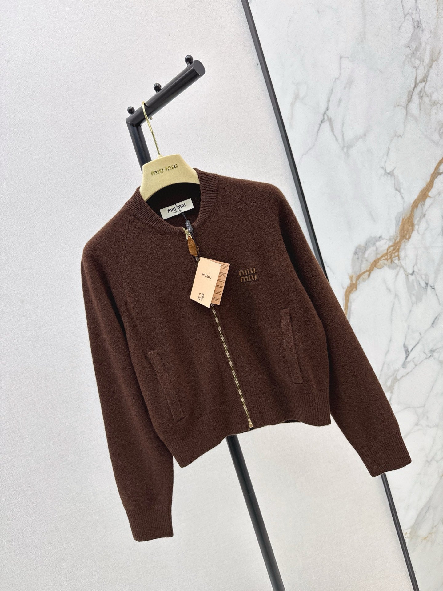 MIU M ZIP CARDIGAN