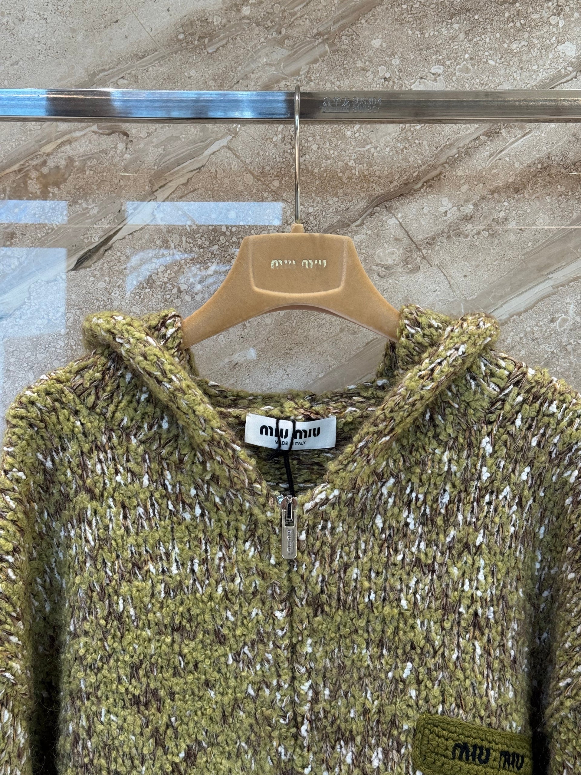 MIU M ZIP CARDIGAN