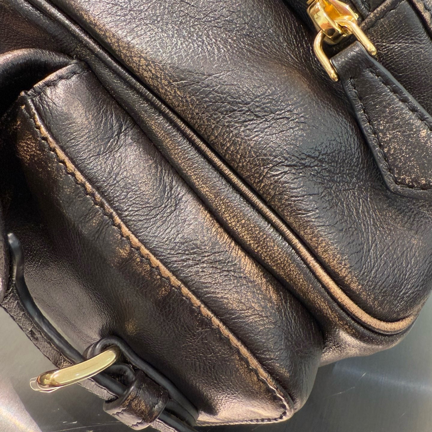 MIU M NAPPA LEATHER TOP HANDLE BAG