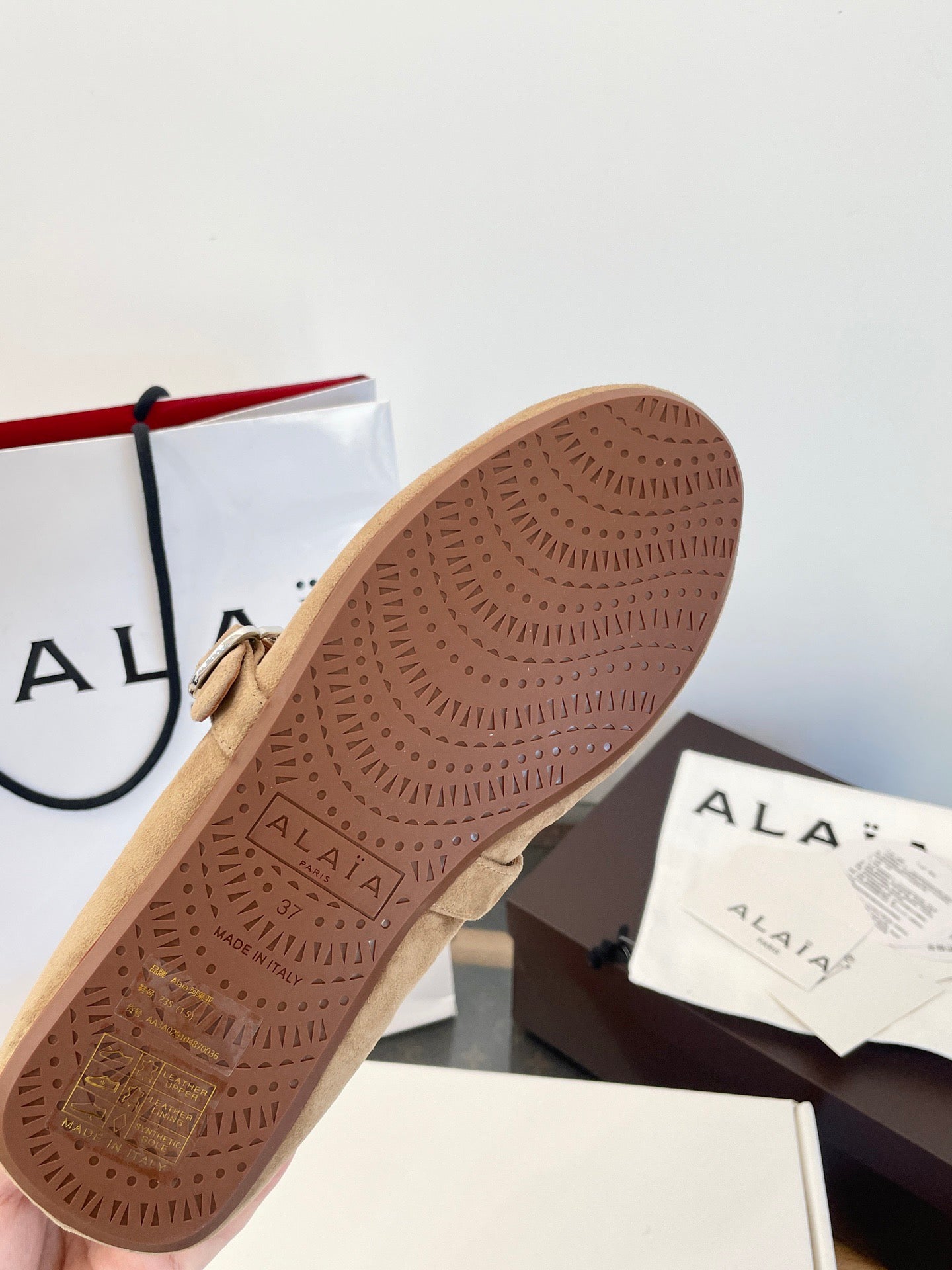 ALAIA FUR BALLET FLATS