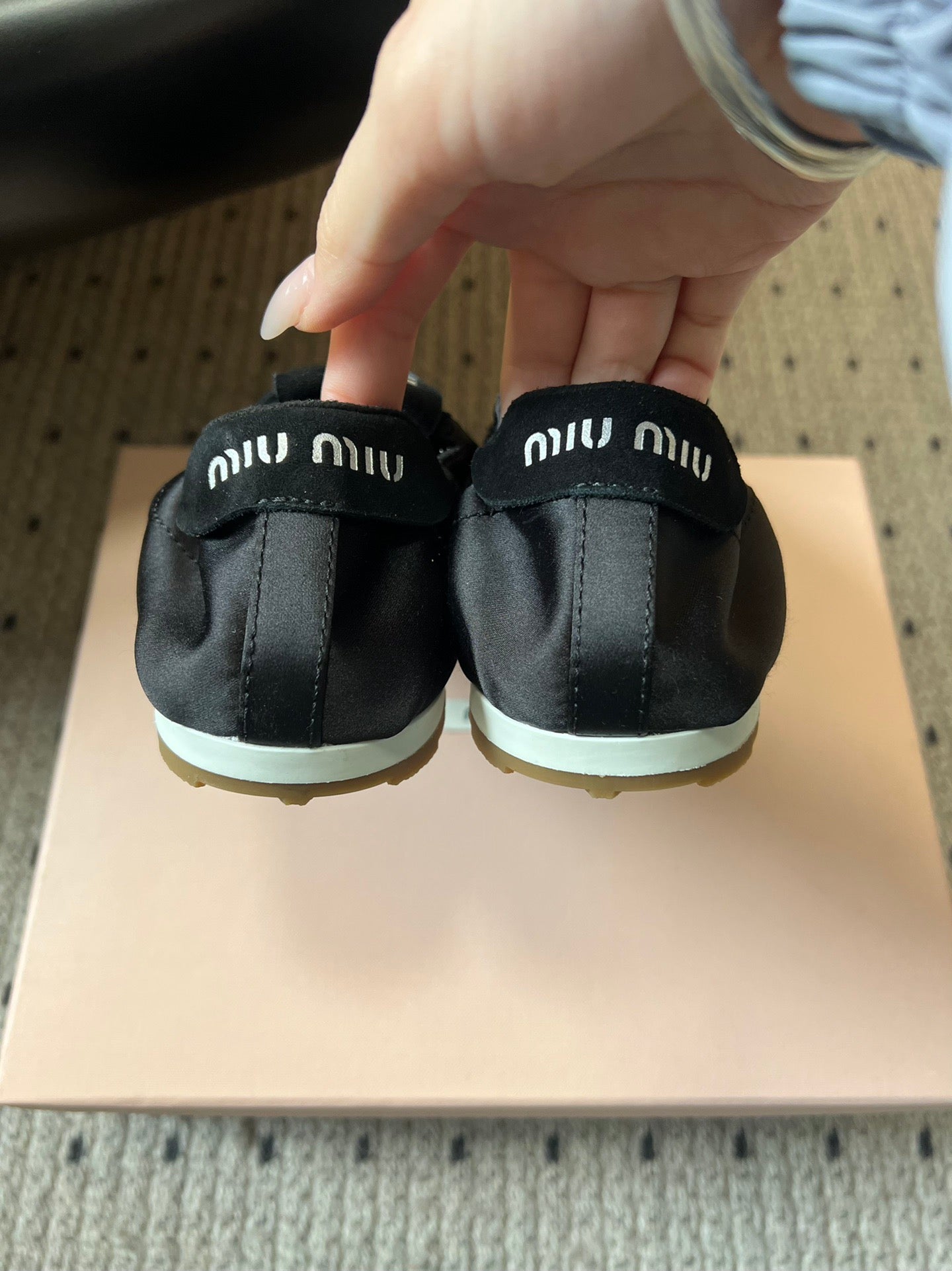 MIU M SATIN SNEAKERS
