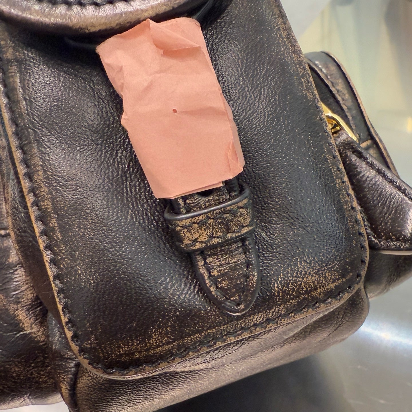 MIU M POCKET NAPPA LEATHER BAG
