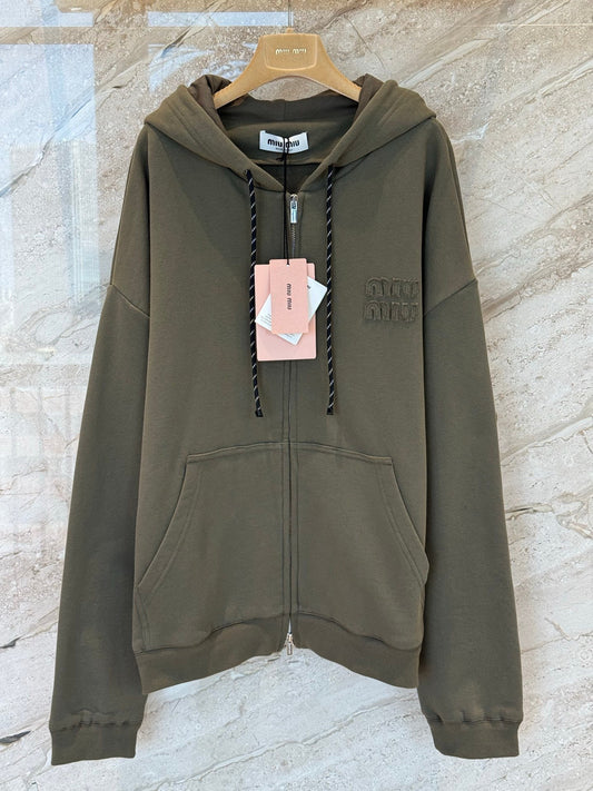 MIU M ZIP SWEATSHIRT