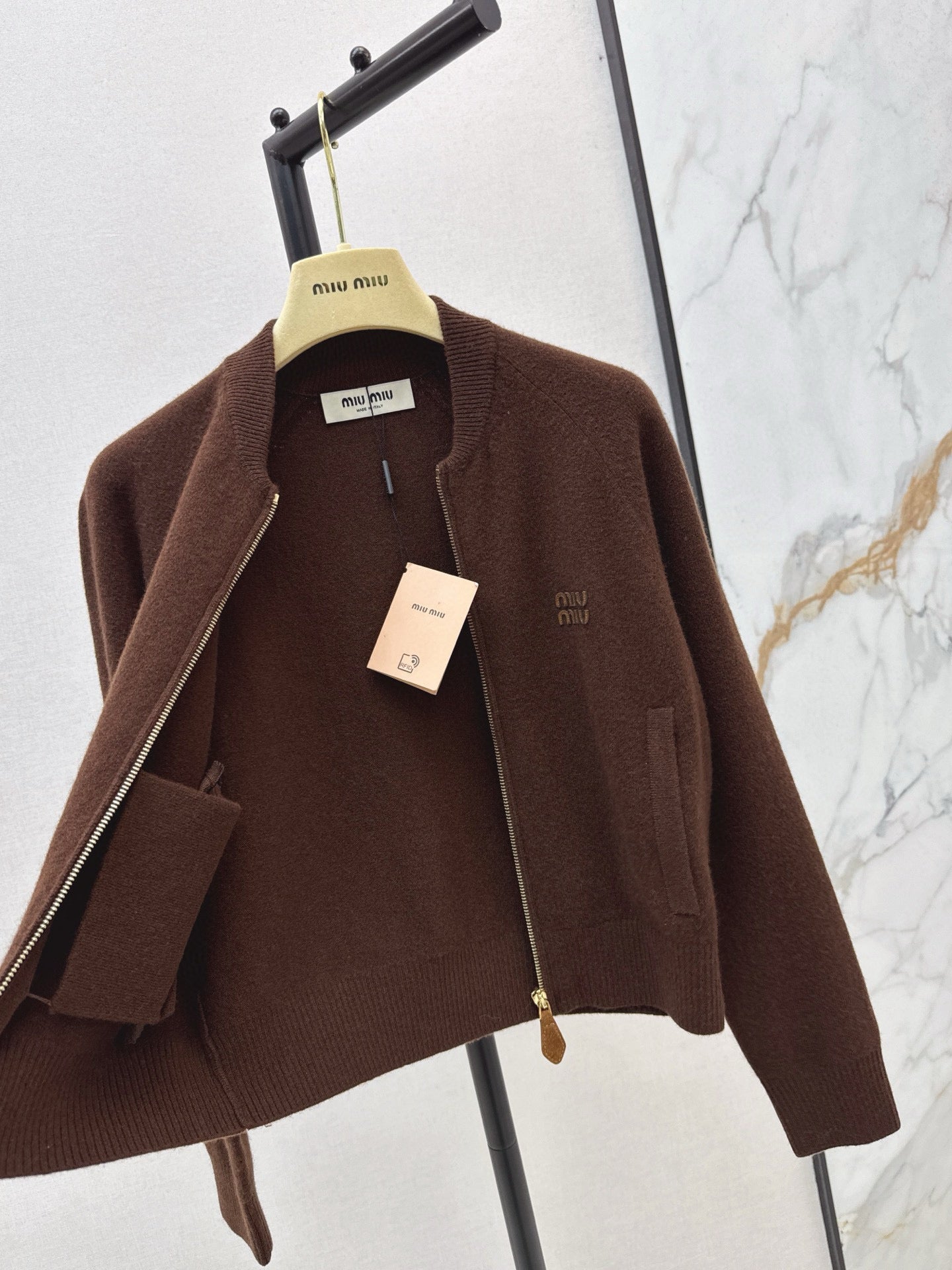 MIU M ZIP CARDIGAN