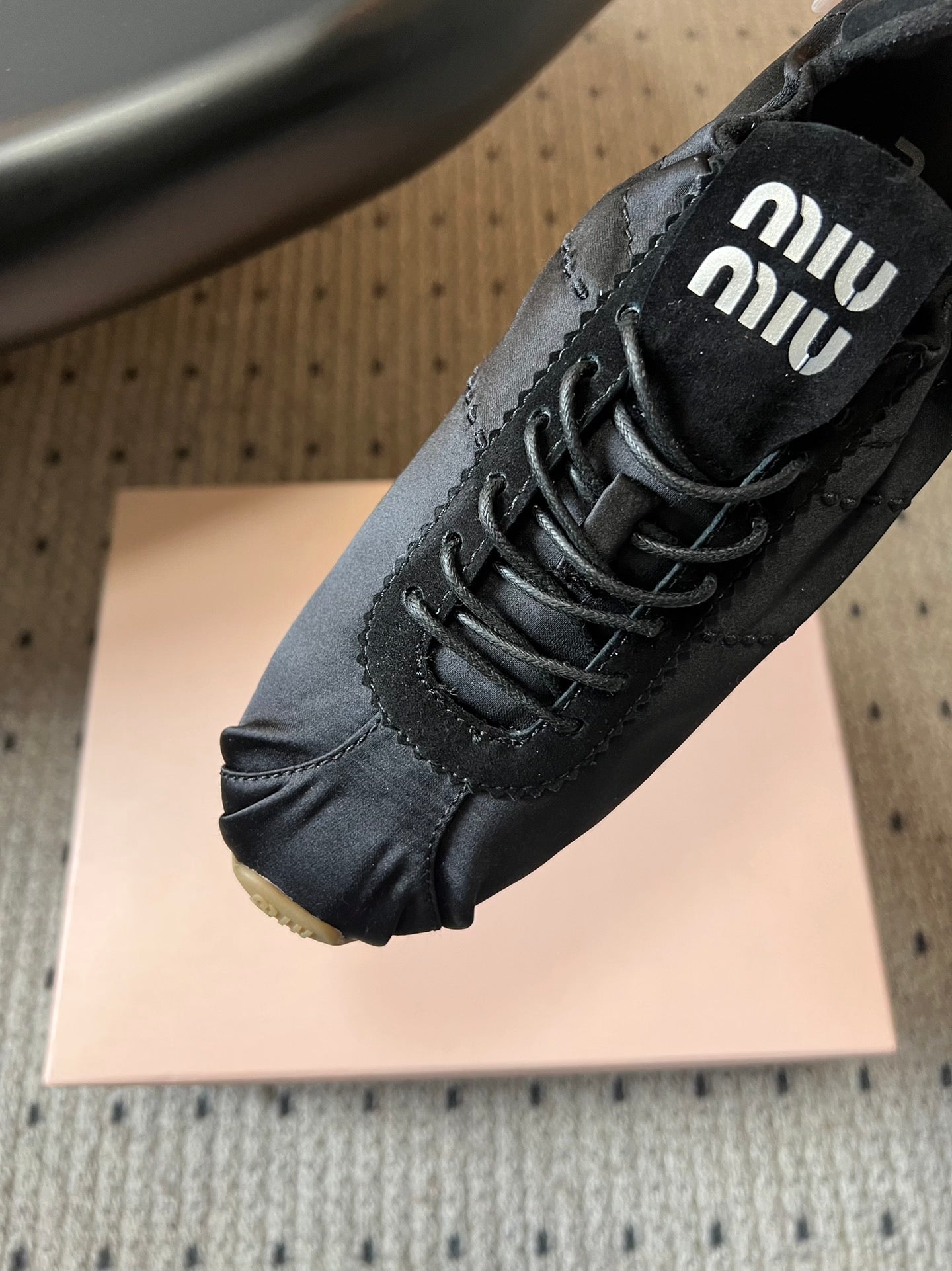 MIU M SATIN SNEAKERS