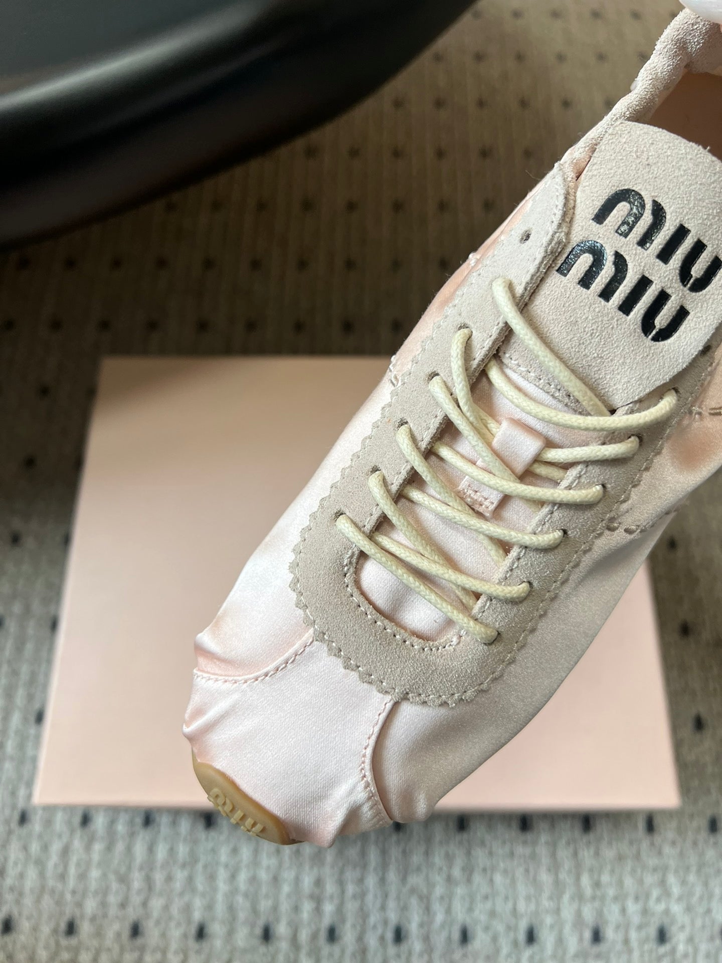 MIU M SATIN SNEAKERS