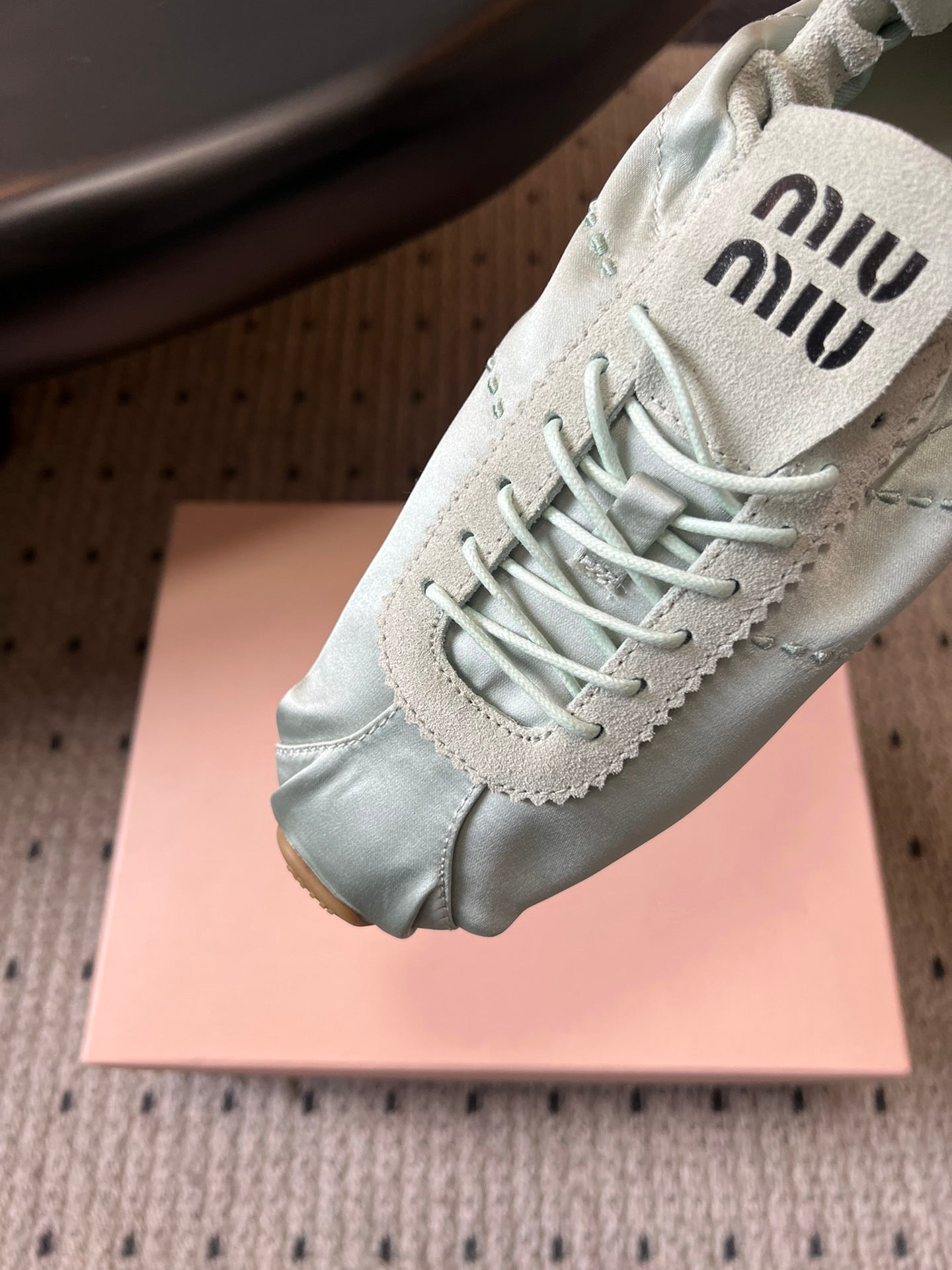 MIU M SATIN SNEAKERS