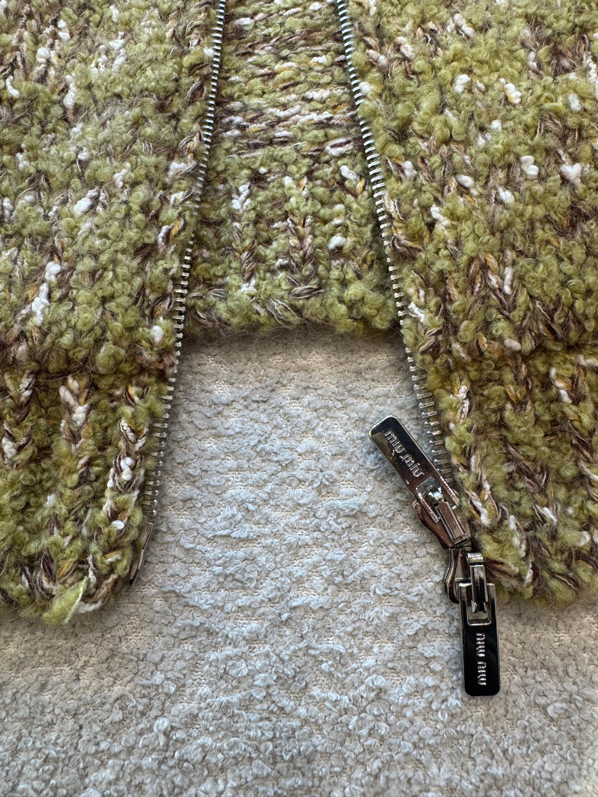 MIU M ZIP CARDIGAN