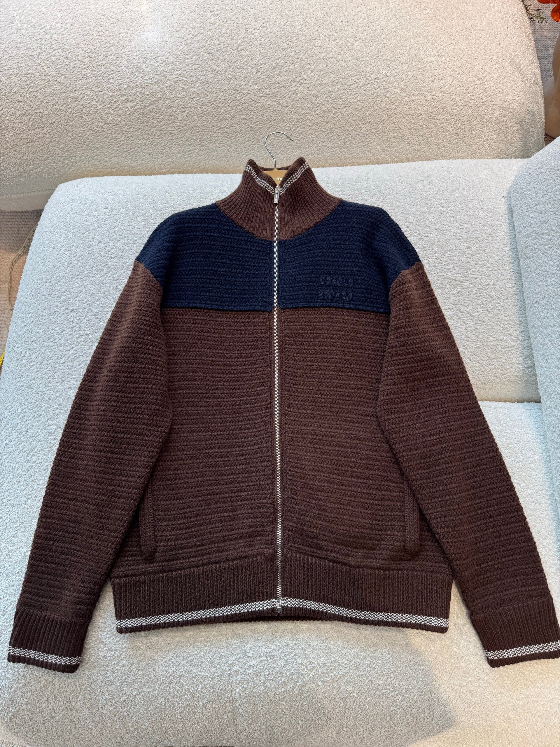 MIU M ZIP CARDIGAN