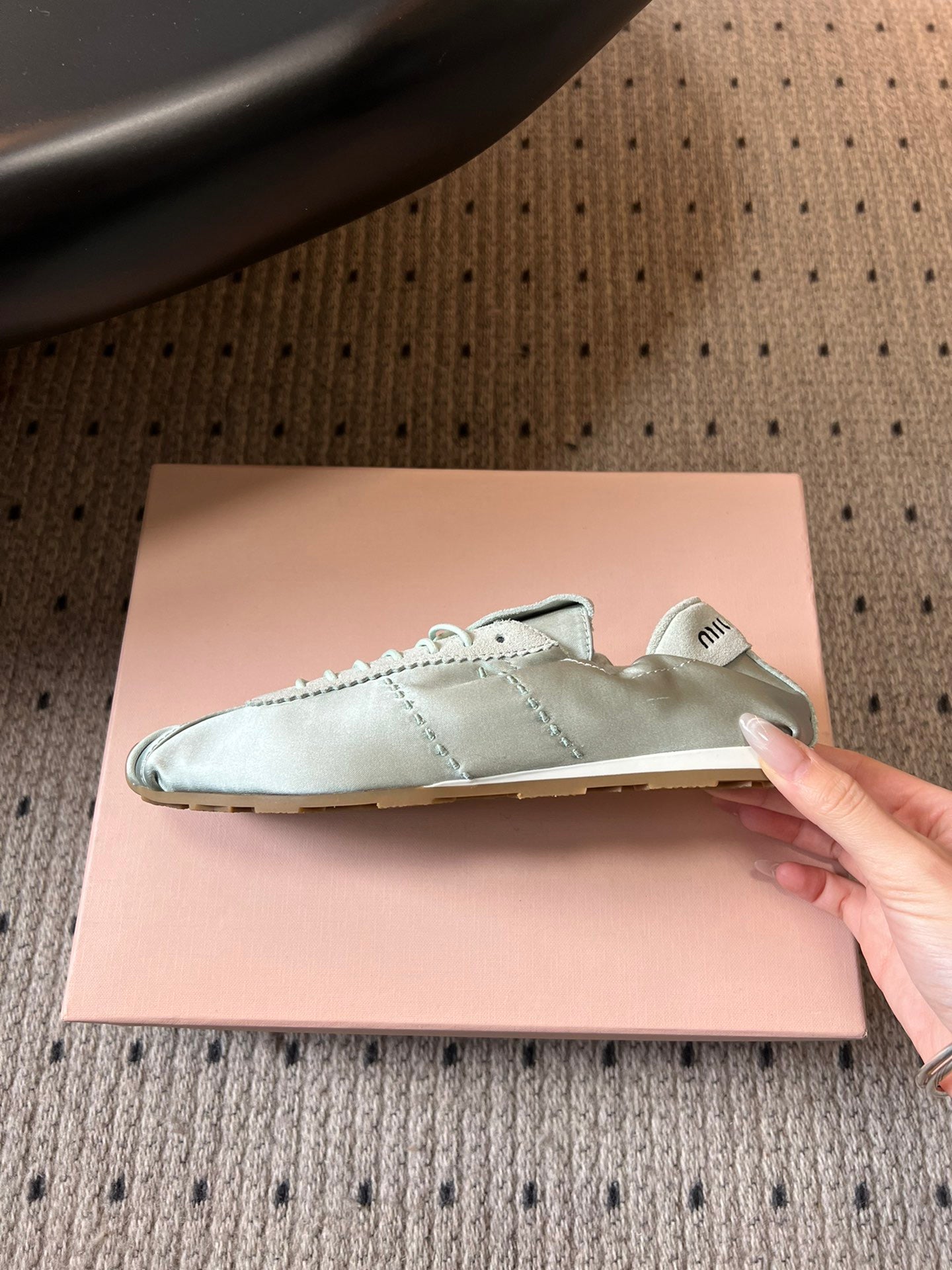 MIU M SATIN SNEAKERS