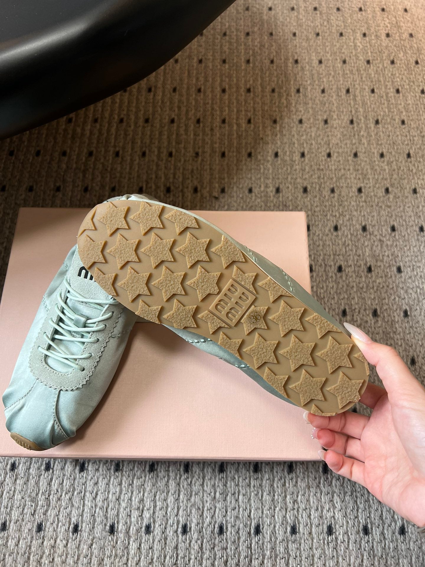 MIU M SATIN SNEAKERS