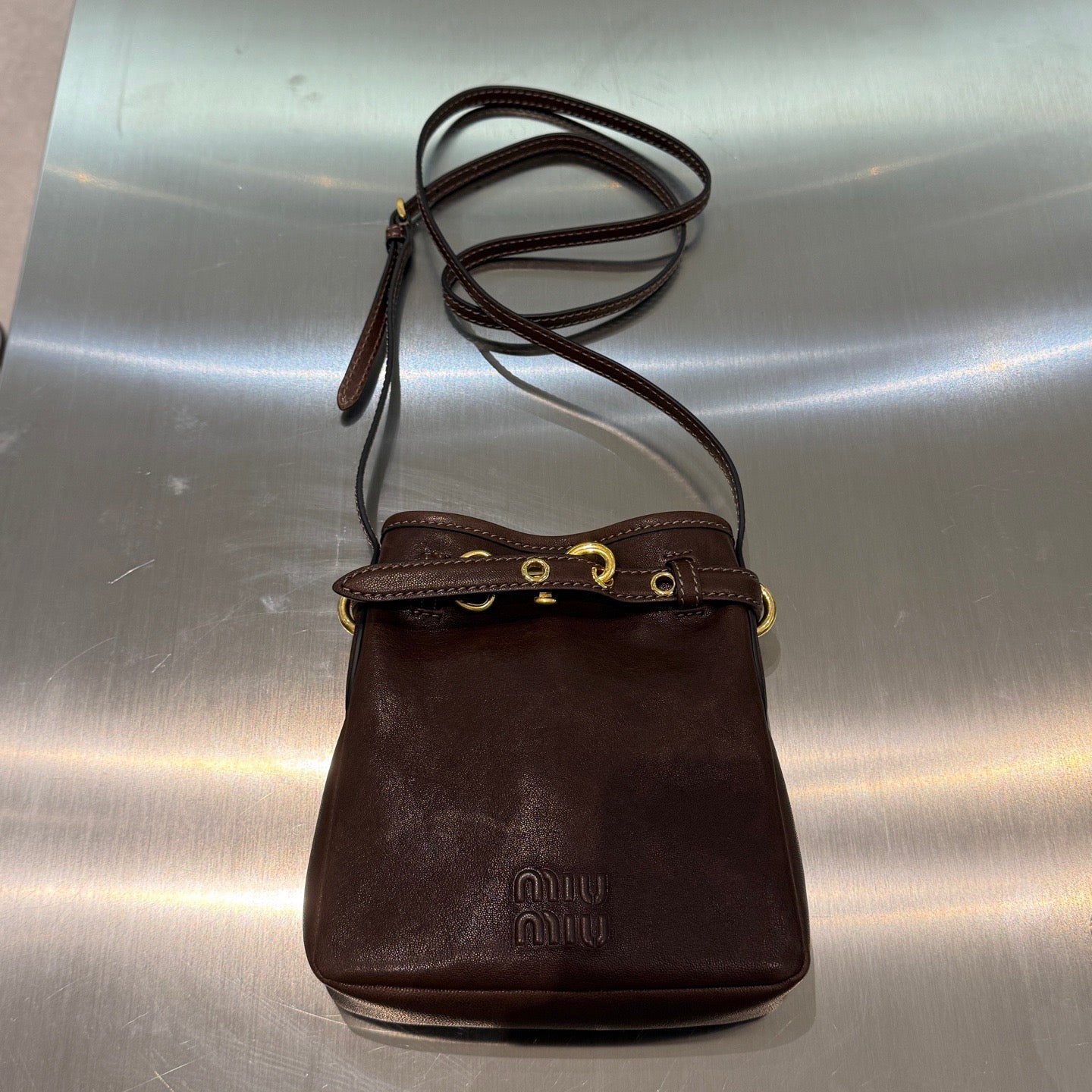 MIU M NAPPA LEATHER POUCH