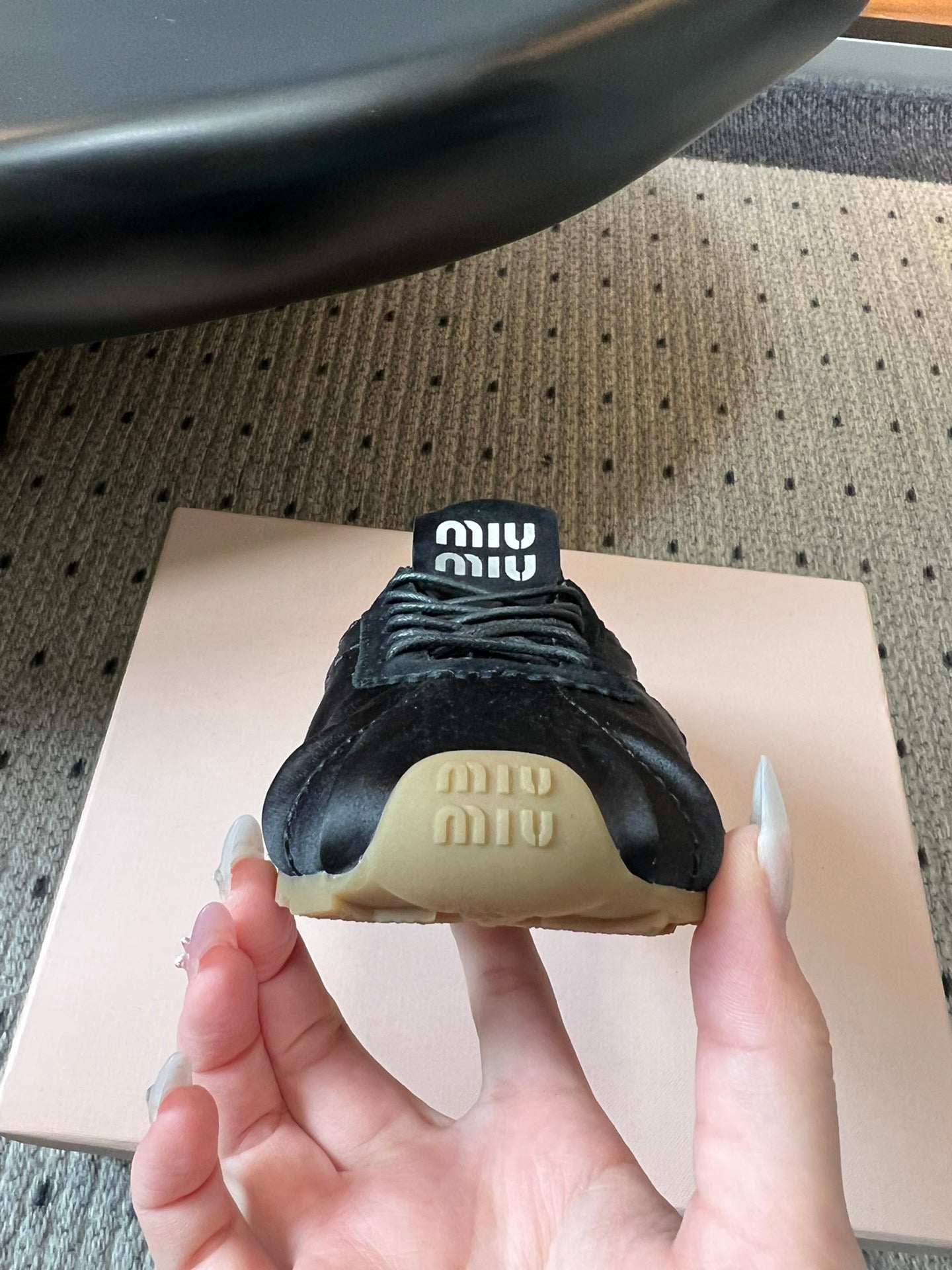 MIU M SATIN SNEAKERS