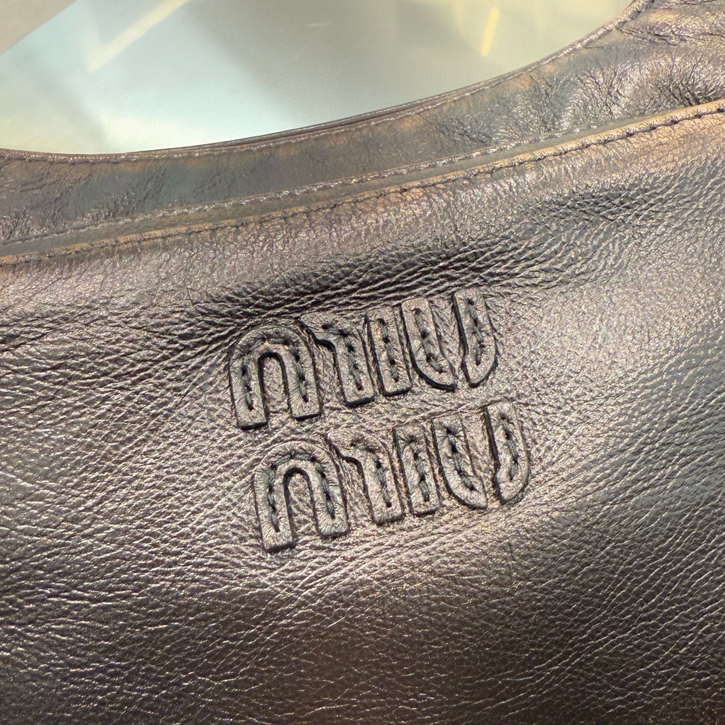 MIU M POCKET NAPPA LEATHER BAG