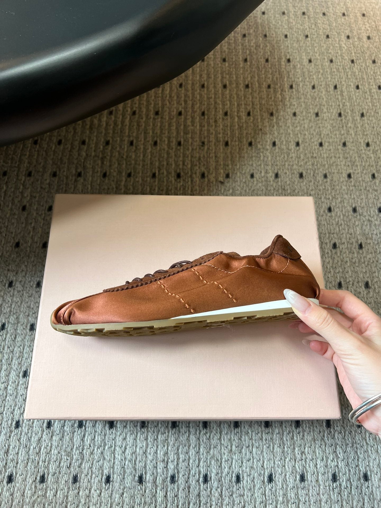 MIU M SATIN SNEAKERS