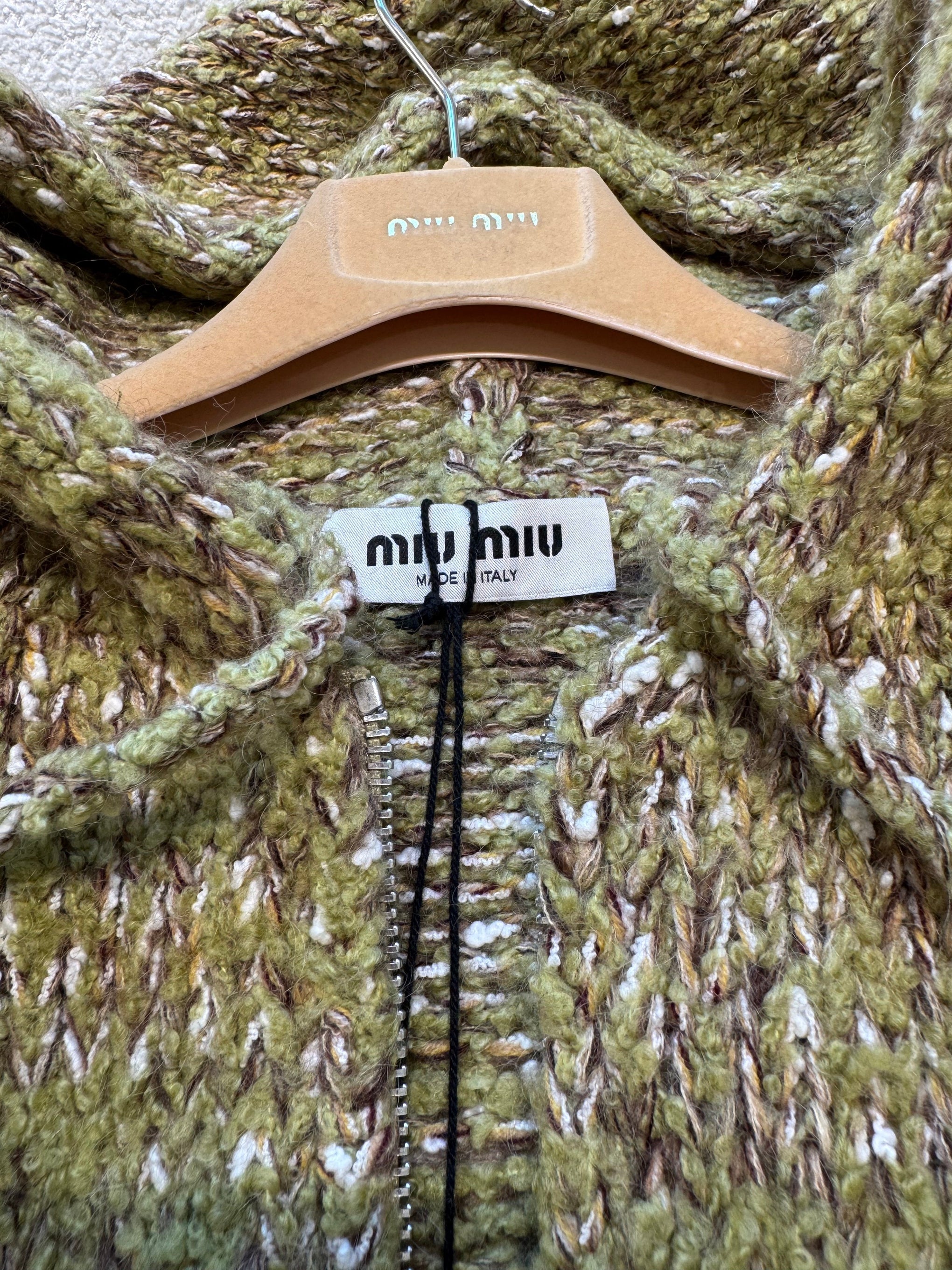 MIU M ZIP CARDIGAN