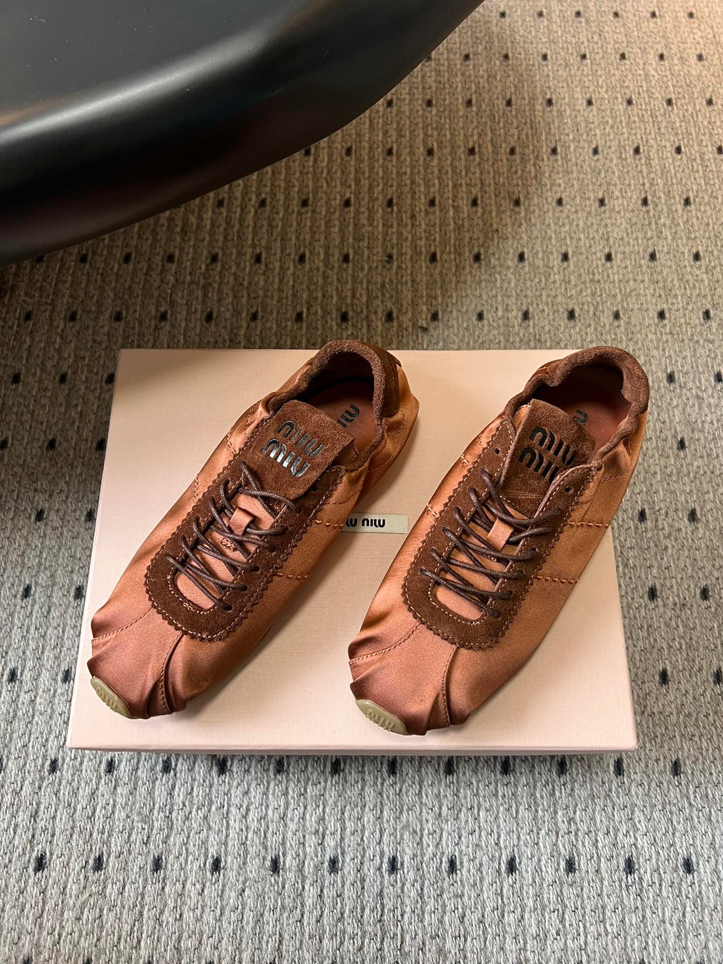 MIU M SATIN SNEAKERS