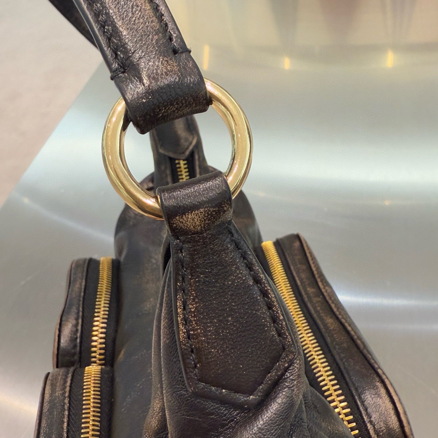 MIU M POCKET NAPPA LEATHER BAG