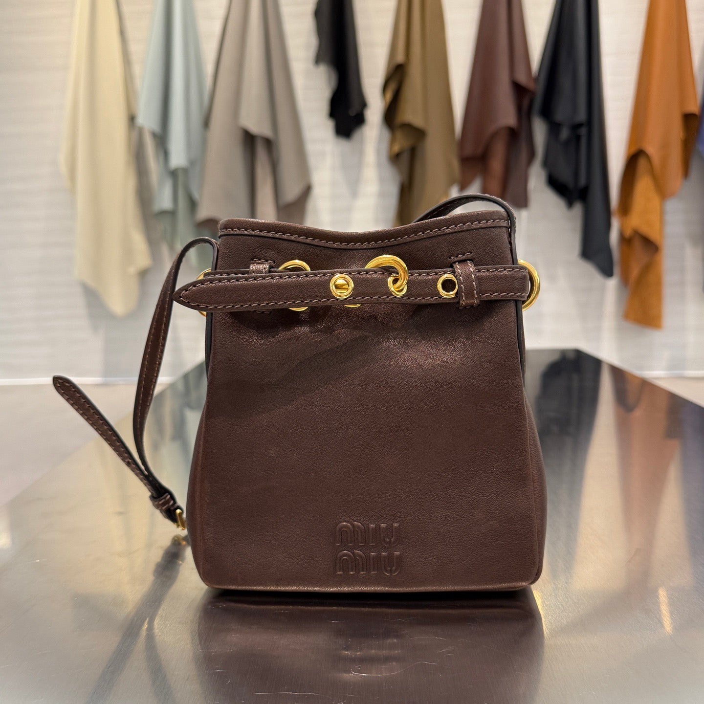 MIU M NAPPA LEATHER POUCH