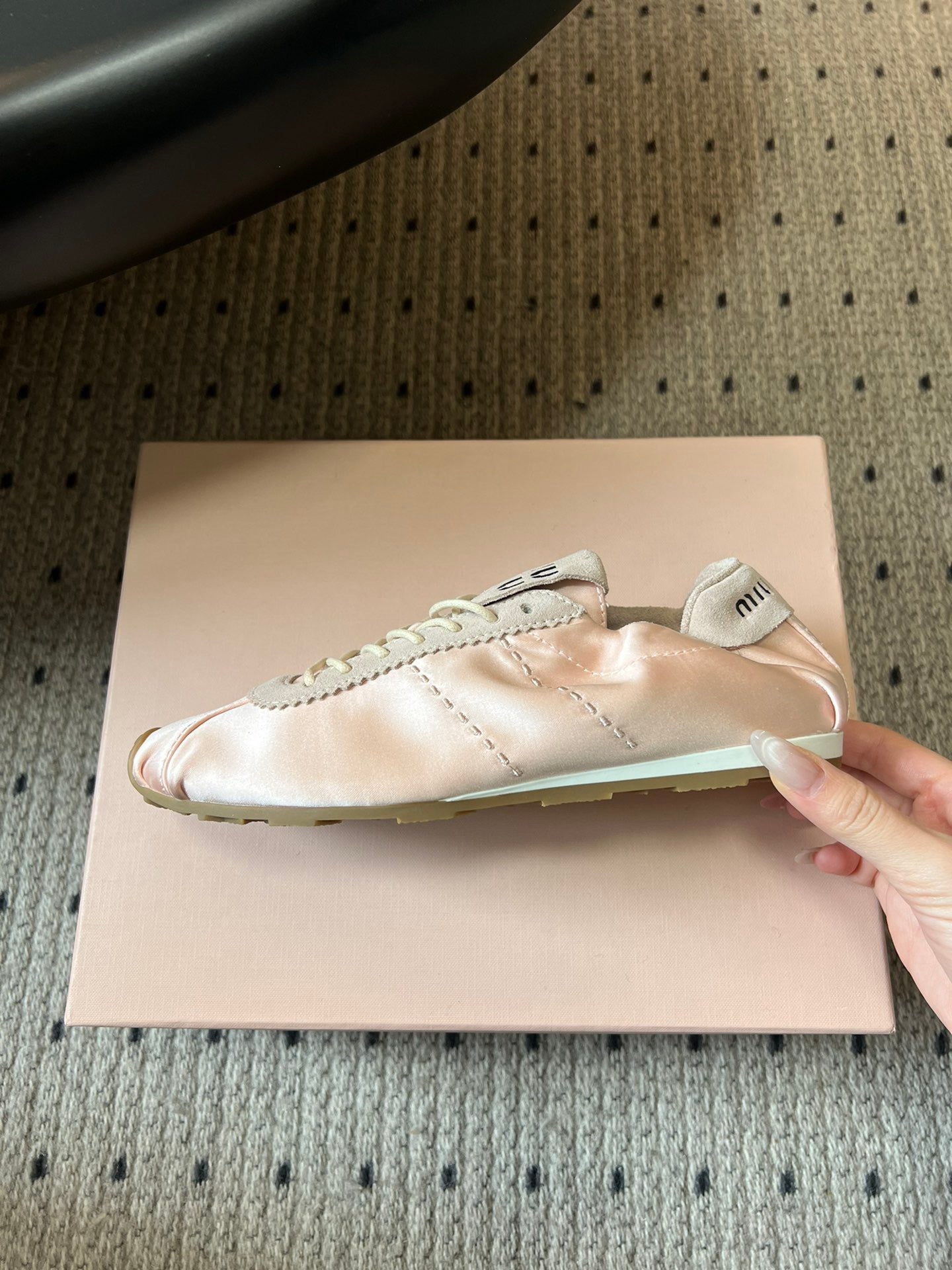 MIU M SATIN SNEAKERS