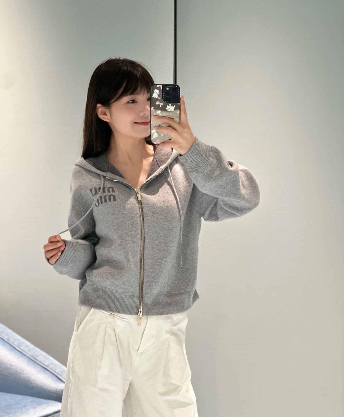 MIU M CASHMERE ZIP HOODIE