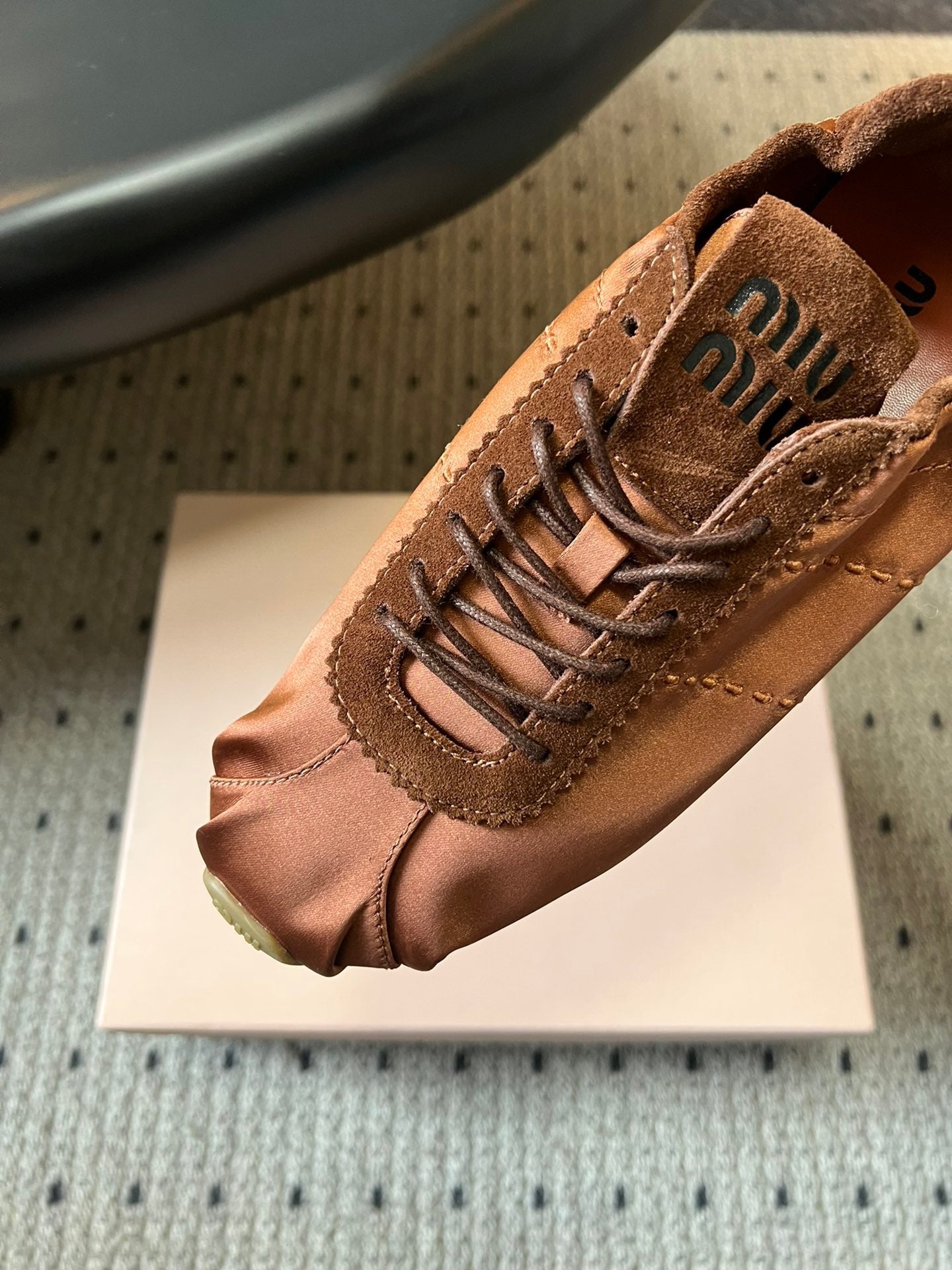 MIU M SATIN SNEAKERS