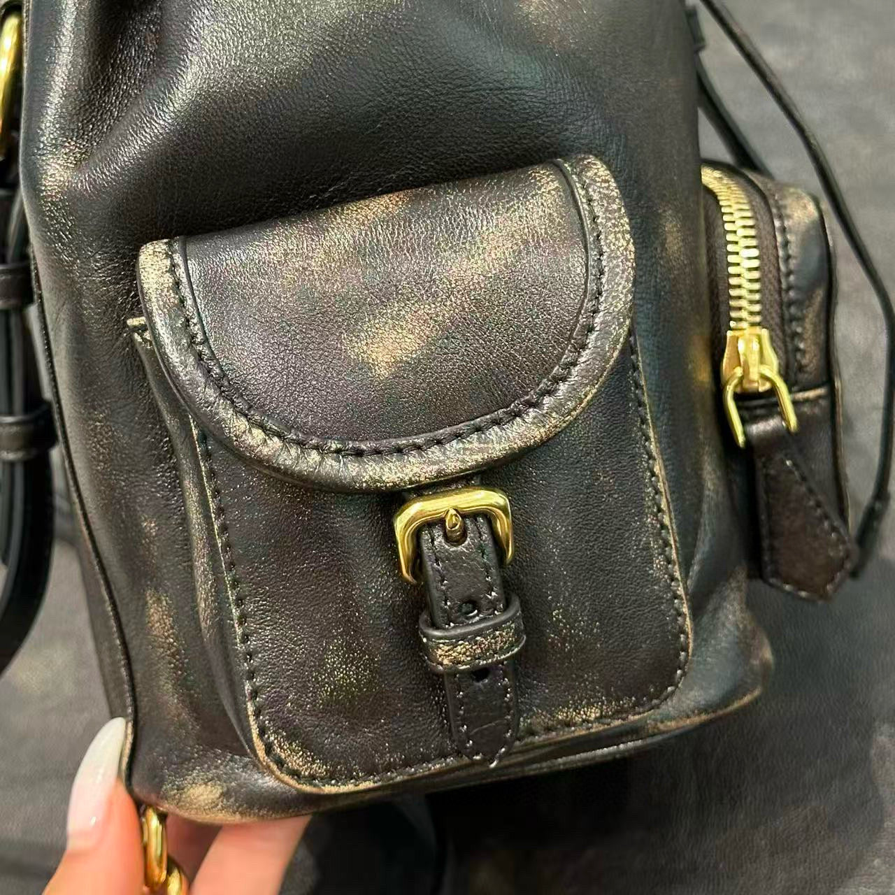 MIU M LEATHER BACKPACK