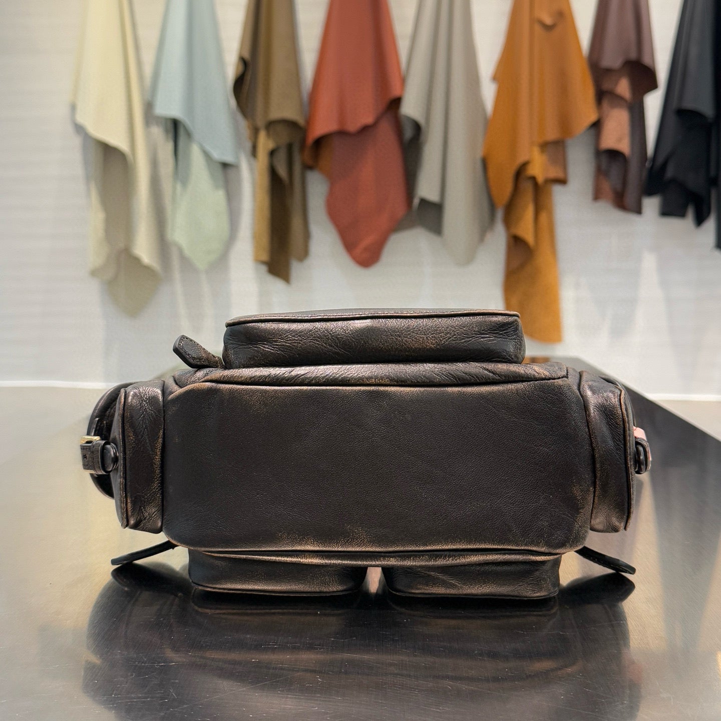 MIU M POCKET NAPPA LEATHER BAG