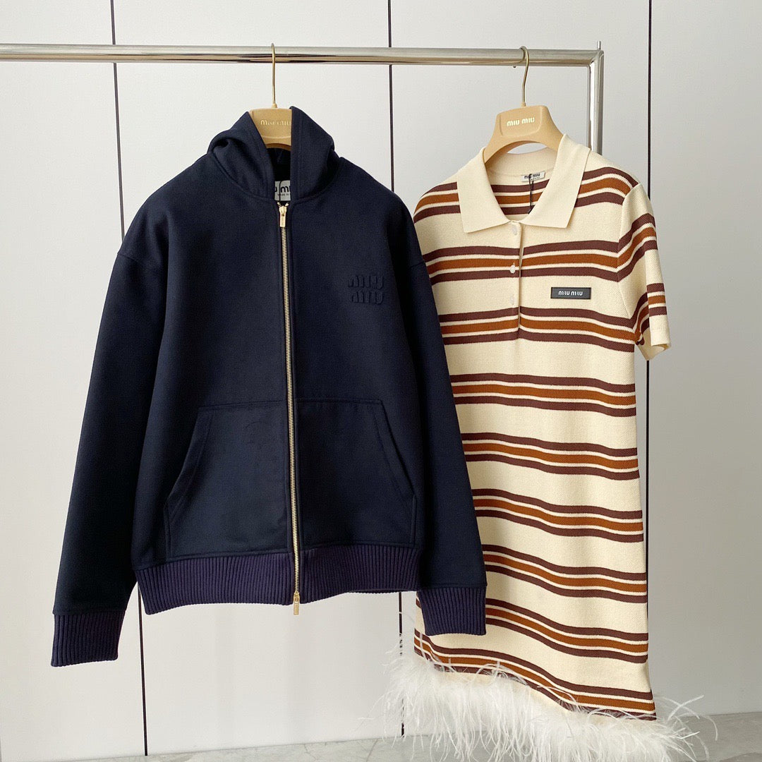 MIU M ZIP SWEATSHIRT