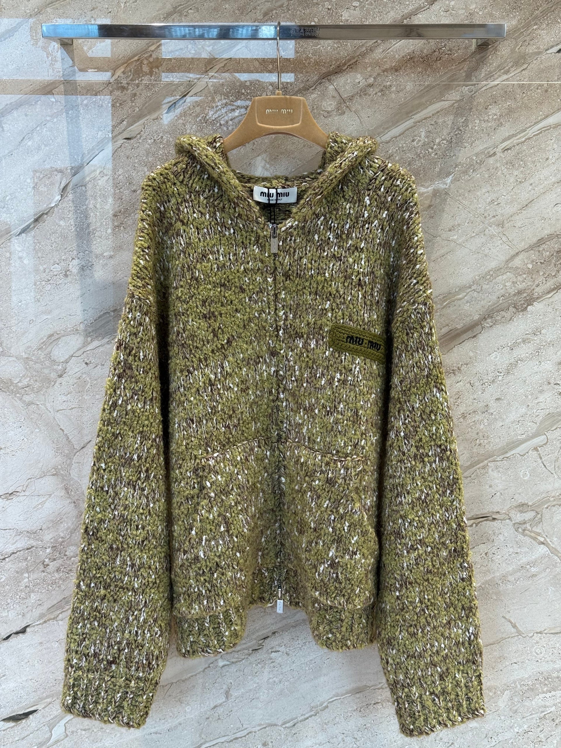 MIU M ZIP CARDIGAN