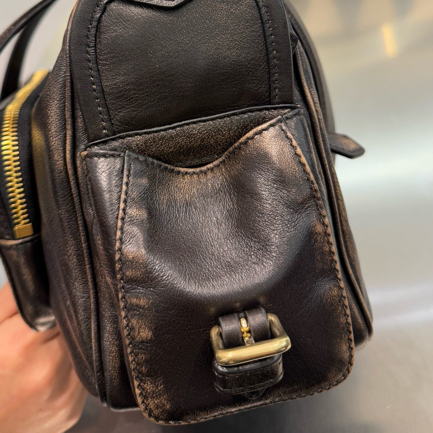 MIU M NAPPA LEATHER TOP HANDLE BAG