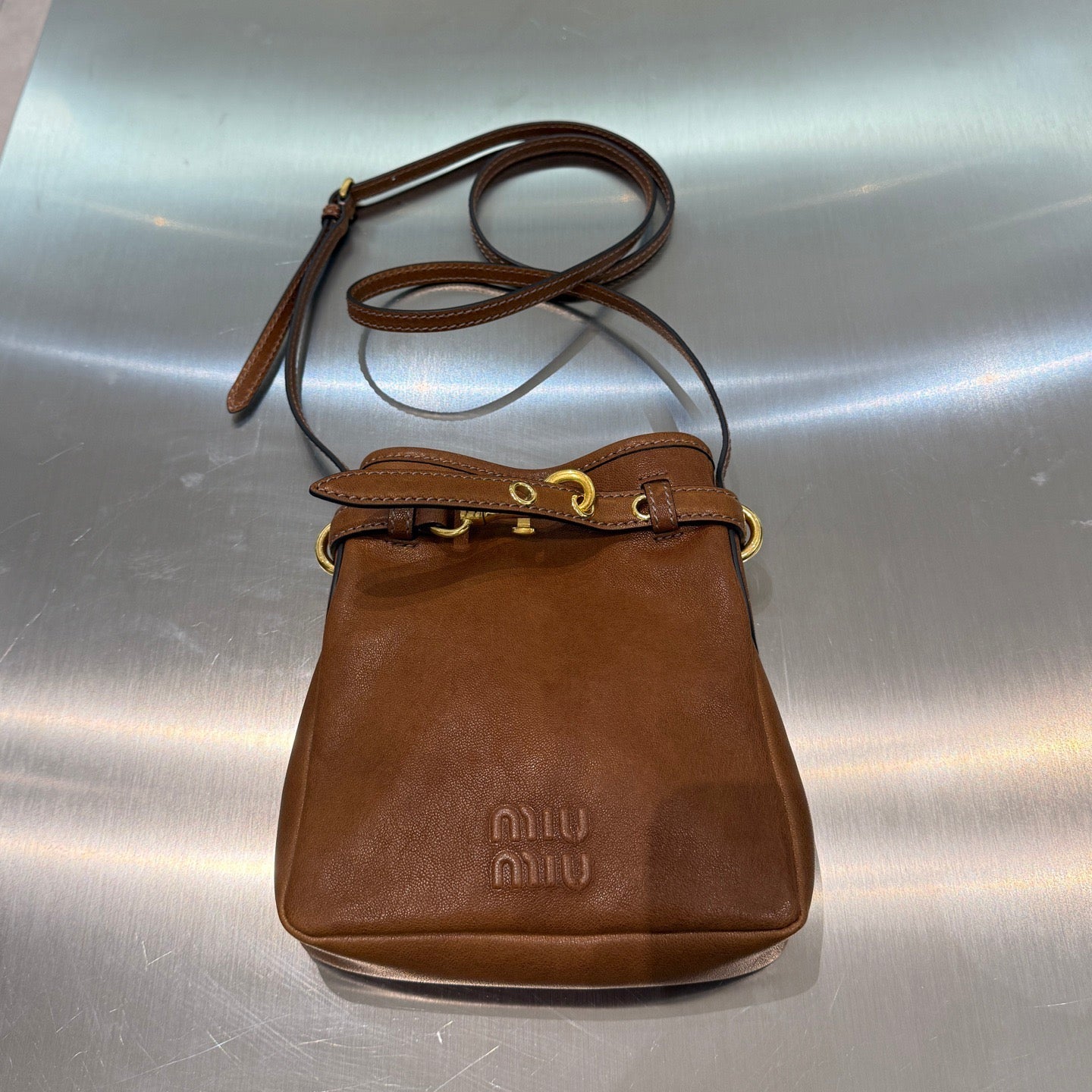 MIU M NAPPA LEATHER POUCH