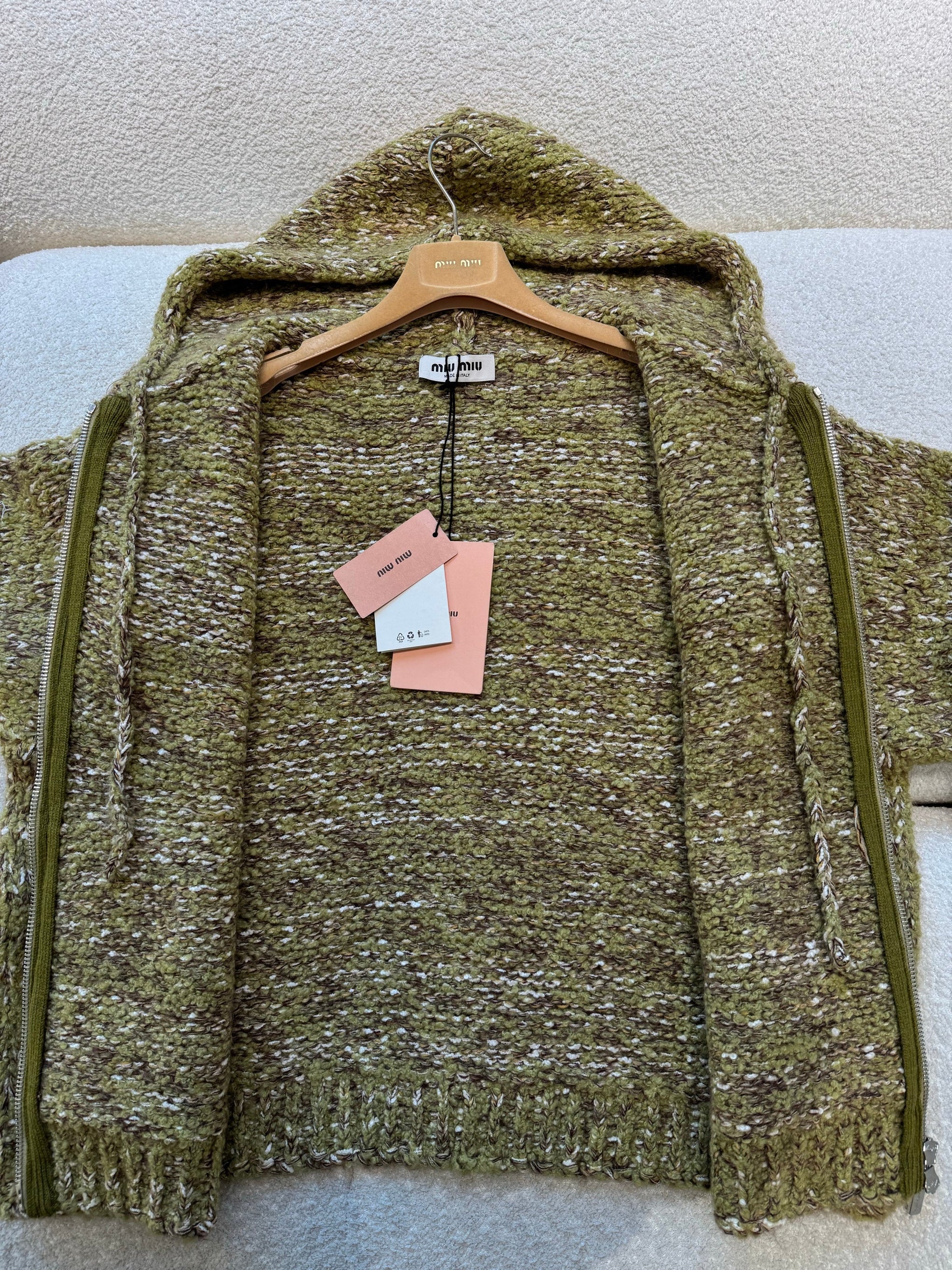 MIU M ZIP CARDIGAN