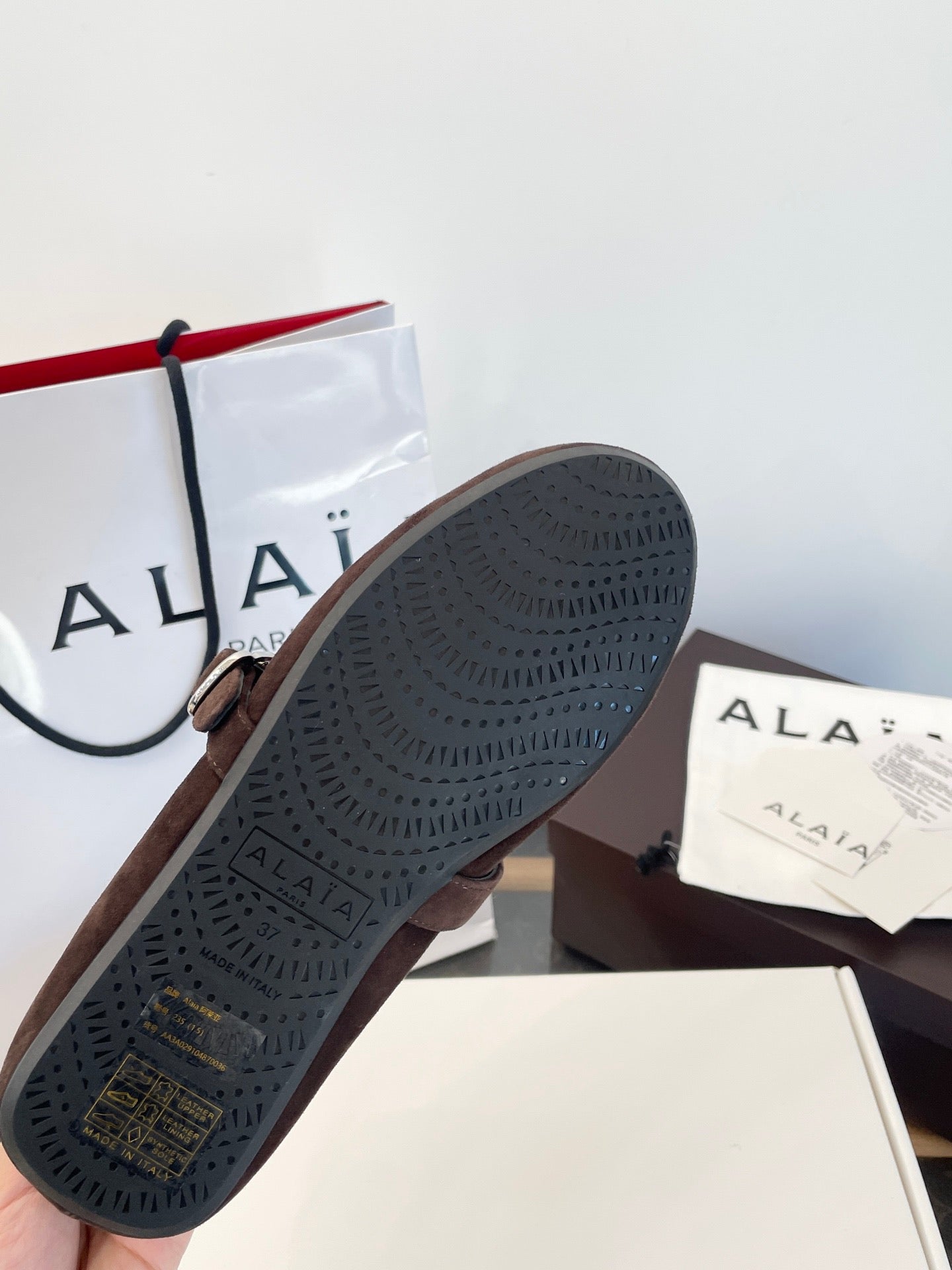 ALAIA FUR BALLET FLATS