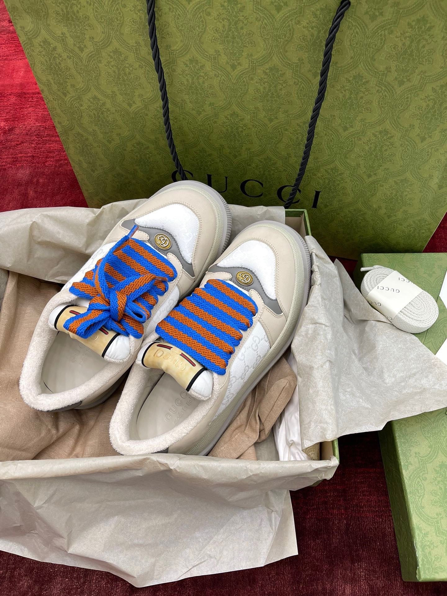 GG SCREENER LEATHER SNEAKERS