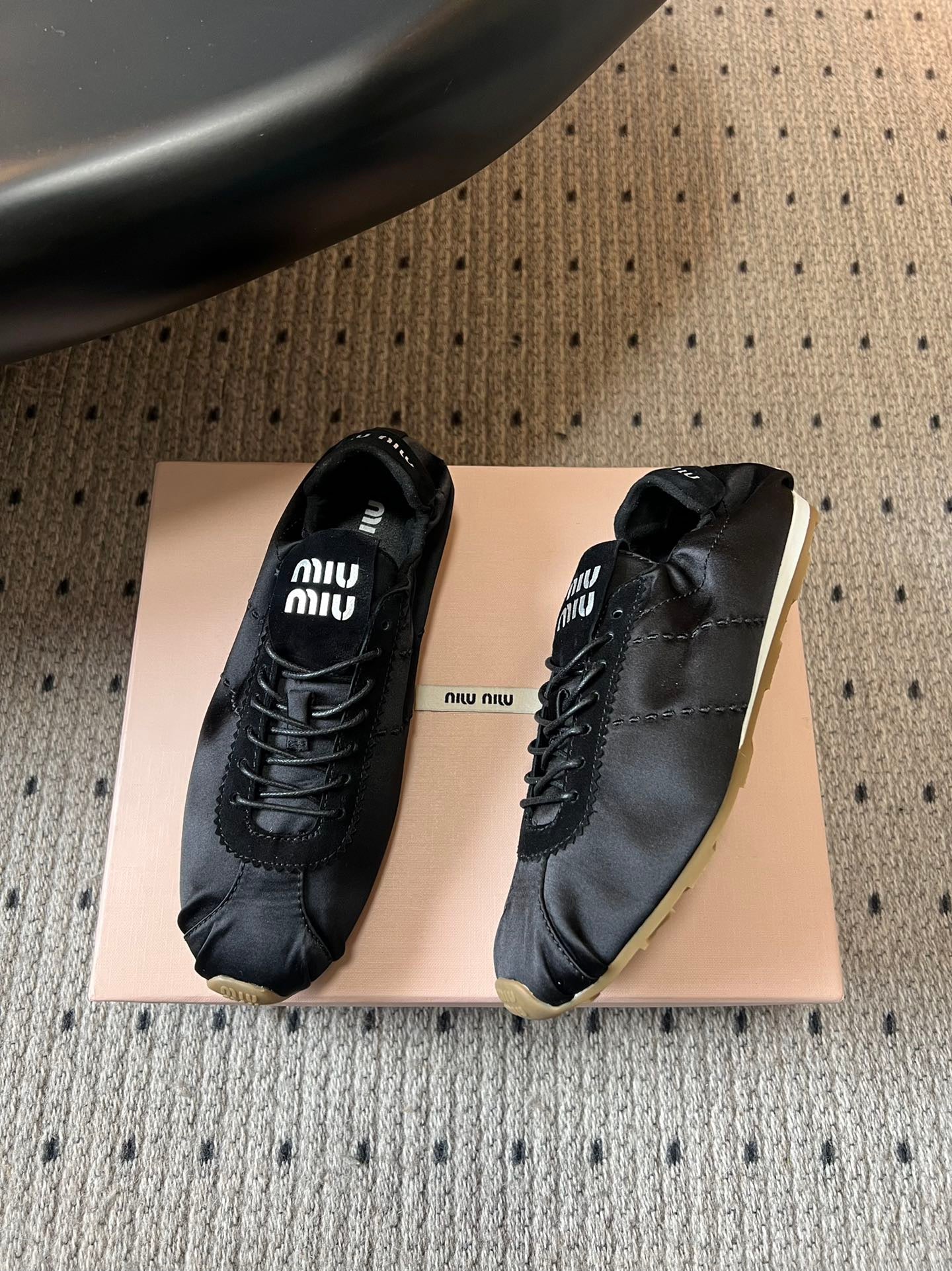 MIU M SATIN SNEAKERS