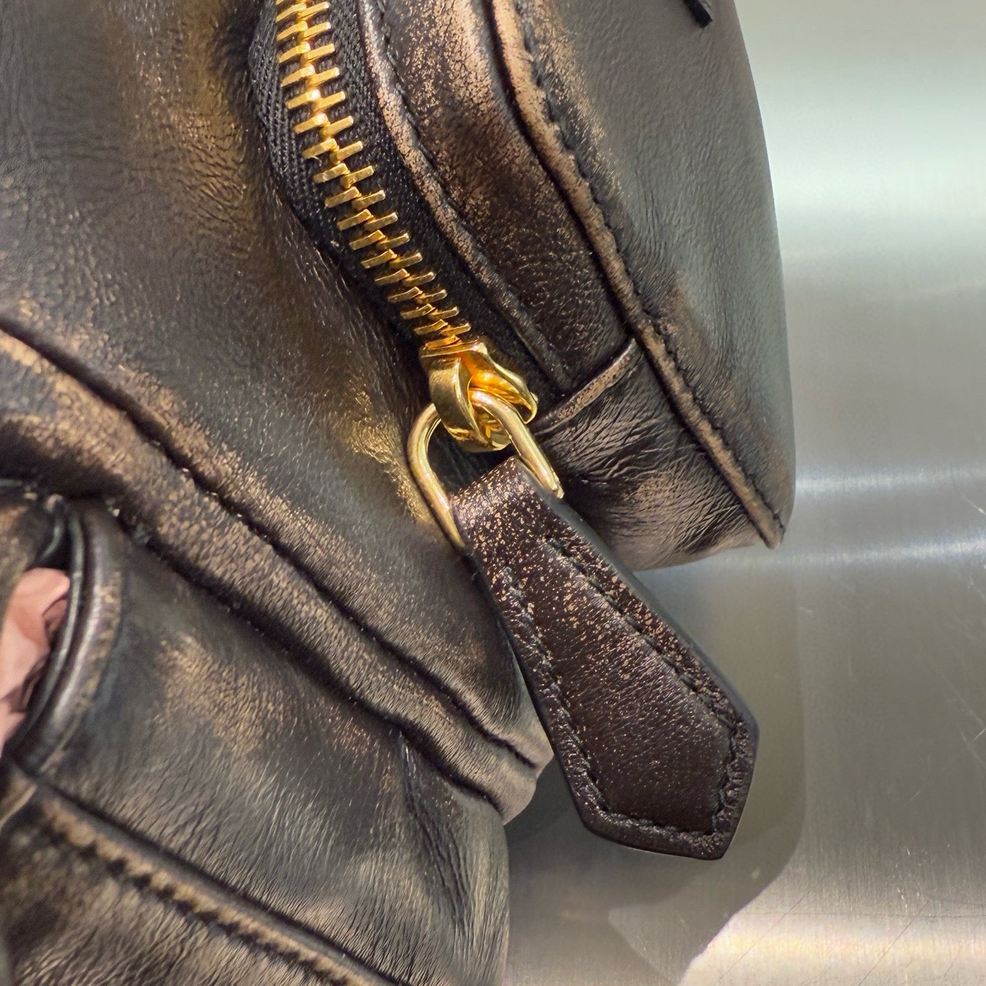 MIU M POCKET NAPPA LEATHER BAG