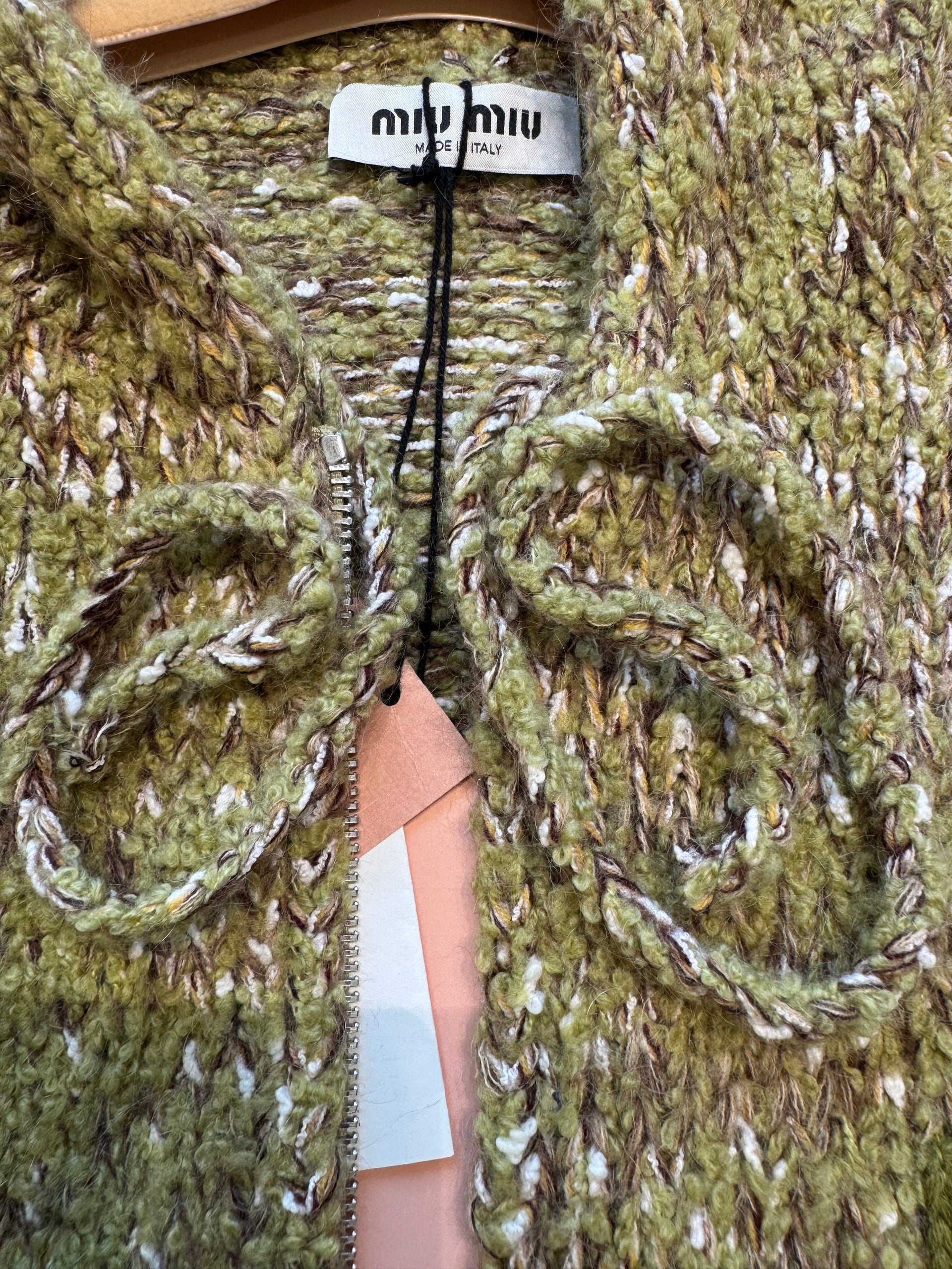 MIU M ZIP CARDIGAN