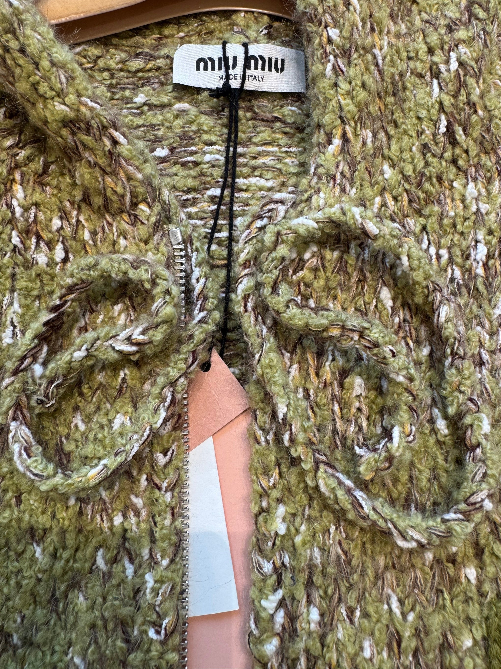 MIU M ZIP CARDIGAN