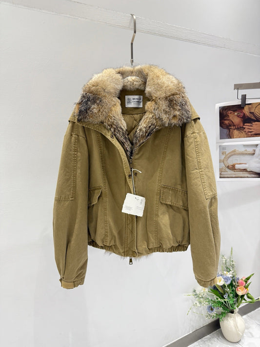BRUNELLO C FOX FUR PARKA