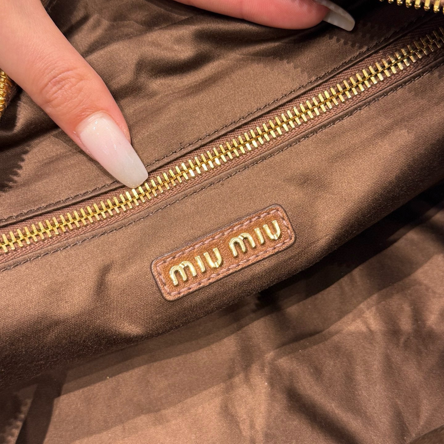 MIU M NAPPA LEATHER TOP HANDLE BAG