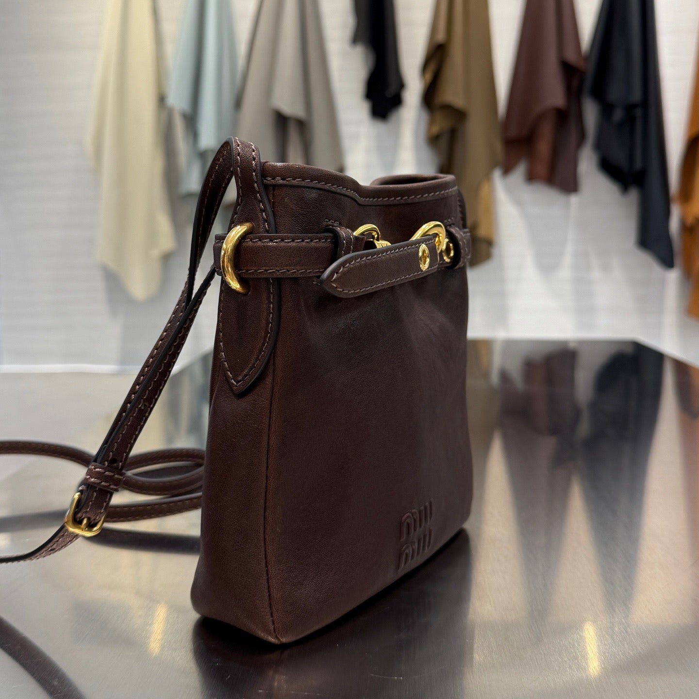 MIU M NAPPA LEATHER POUCH