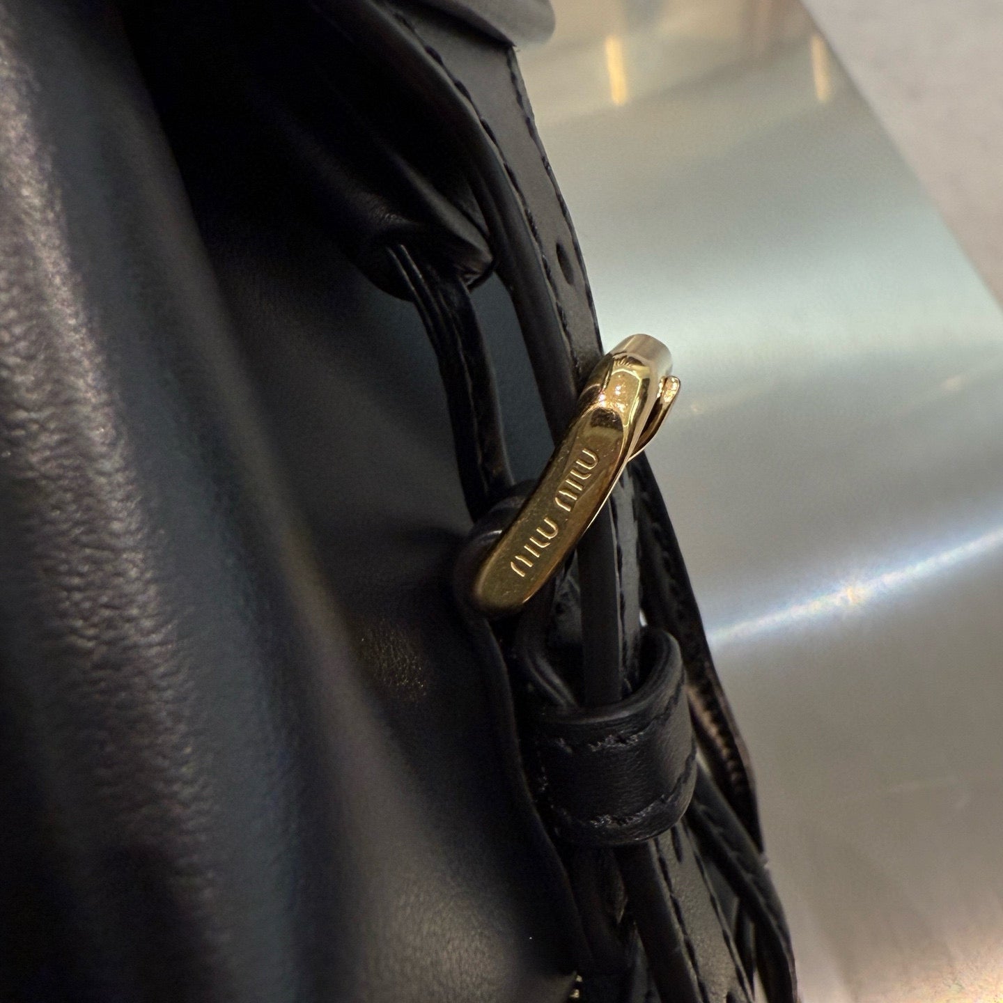 MIU M LEATHER BACKPACK