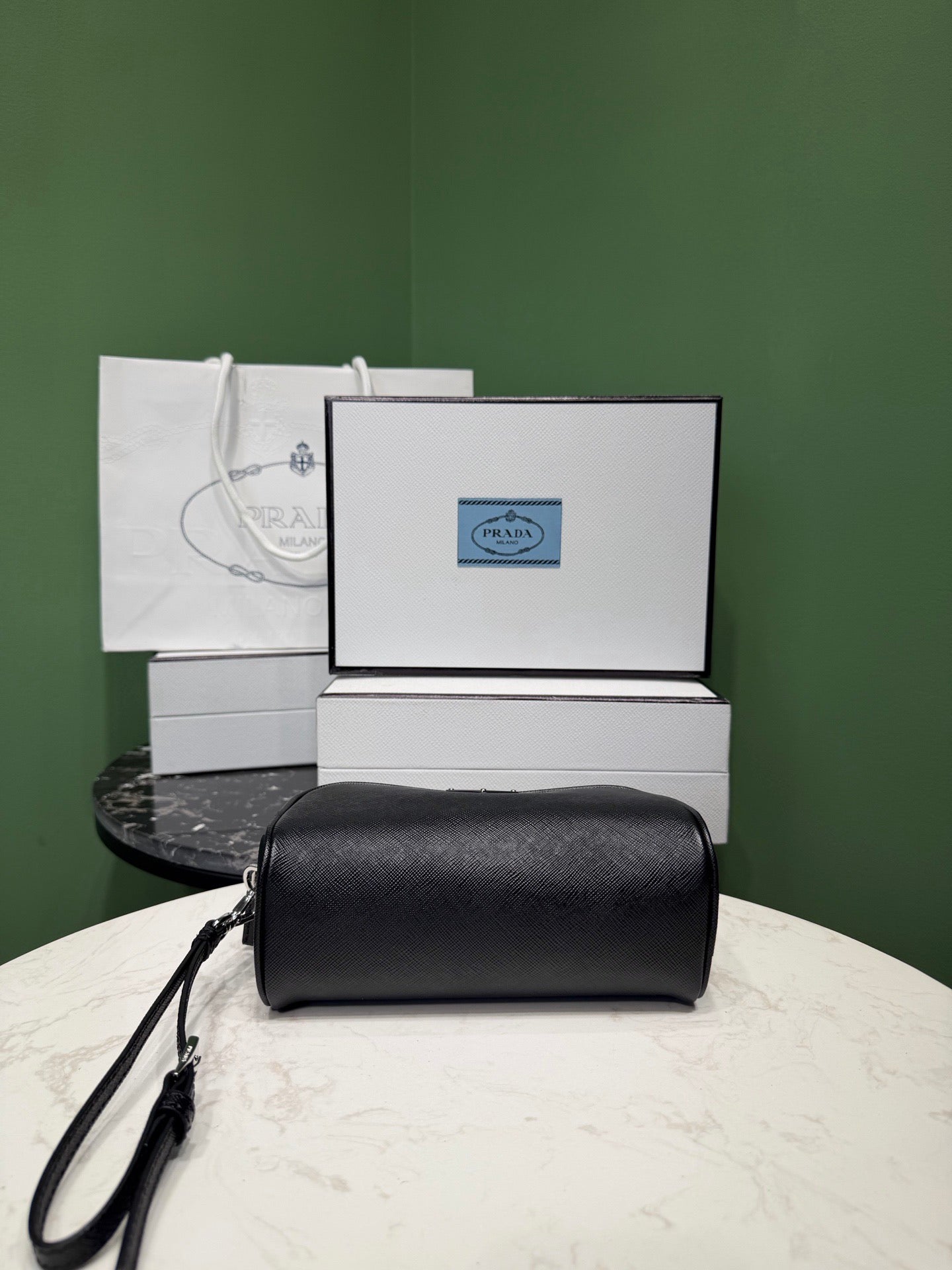 PD SAFFIANO LEATHER POUCH