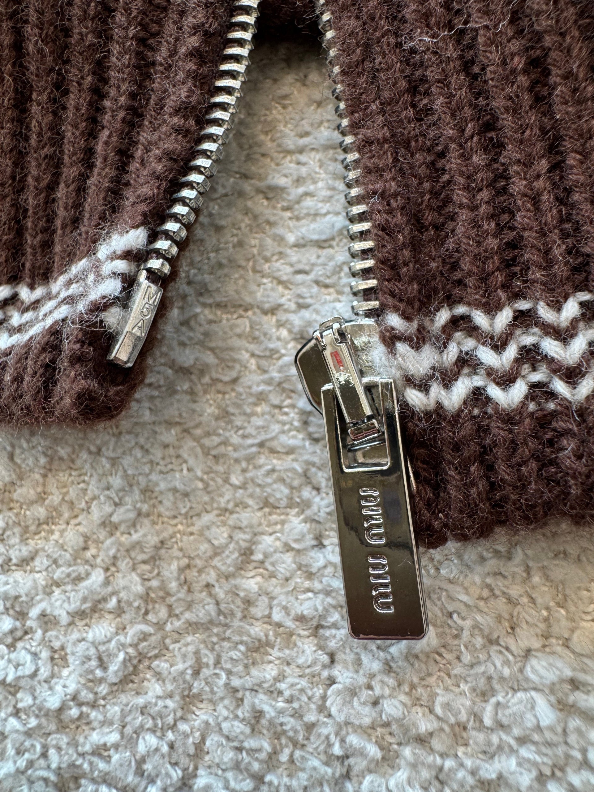 MIU M ZIP CARDIGAN